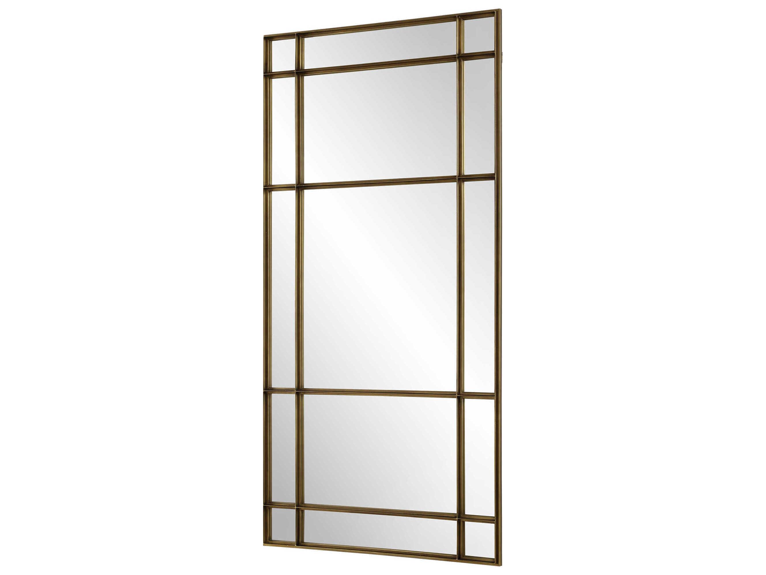 Uttermost Spurgeon Antiqued Gold Rectangular Floor Mirror