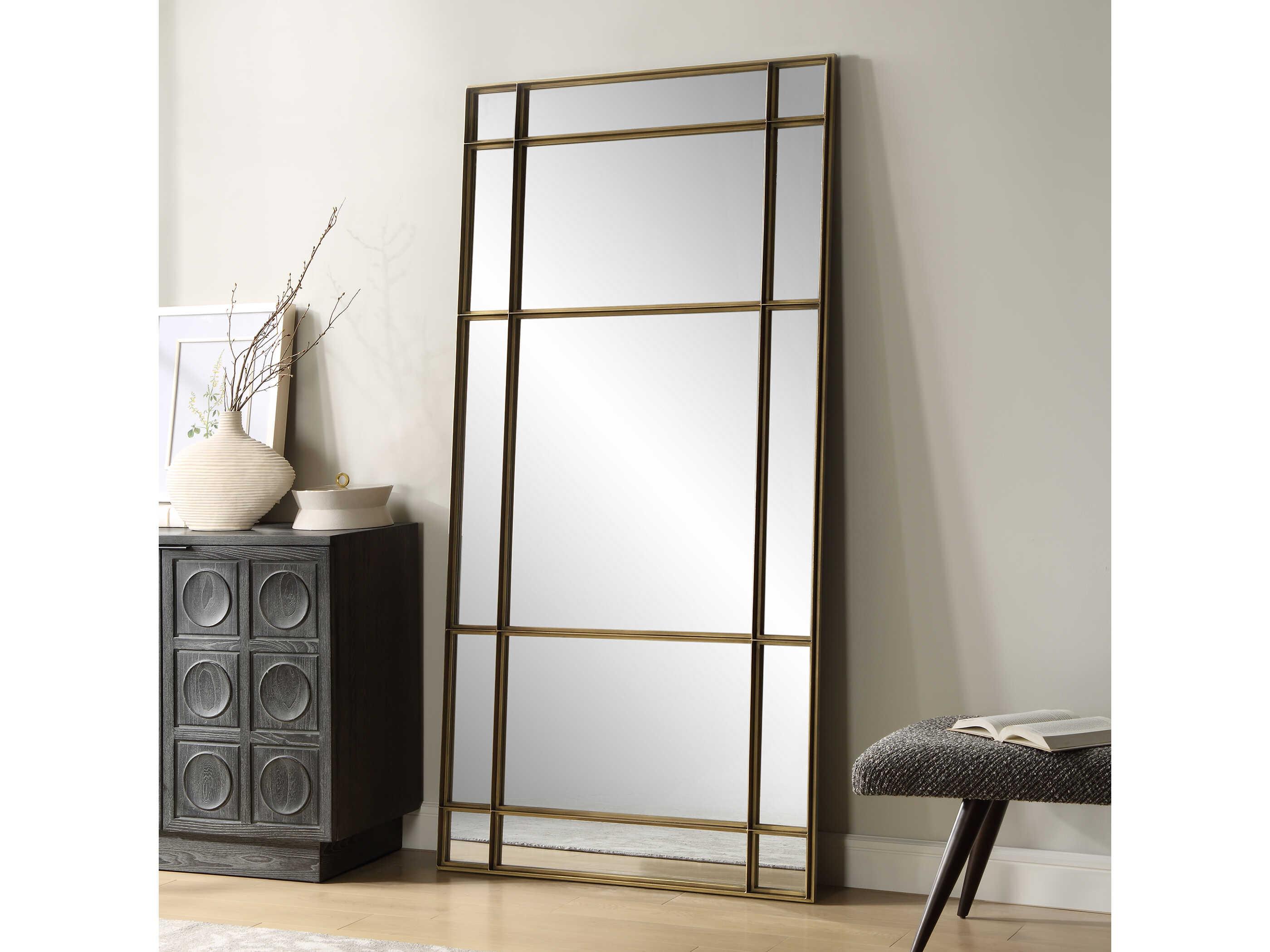 Uttermost Spurgeon Antiqued Gold Rectangular Floor Mirror