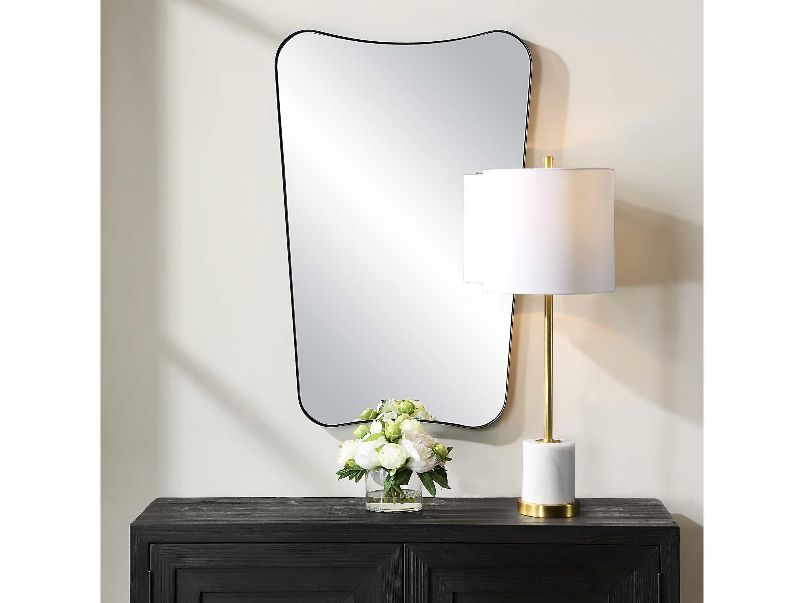 Uttermost Belvoir Satin Black Wall Mirror