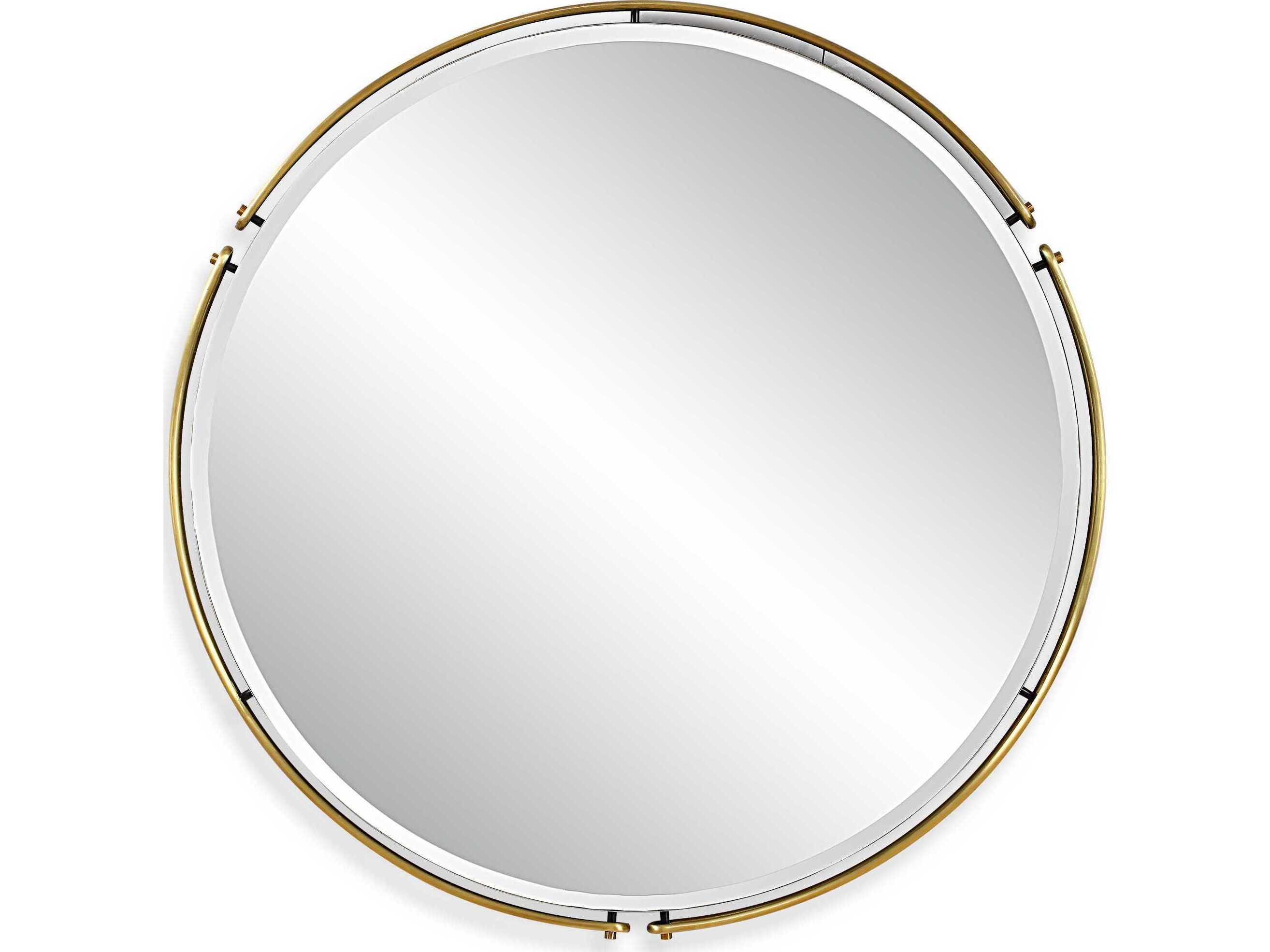 Uttermost Wesley Antique Brass Round Wall Mirror