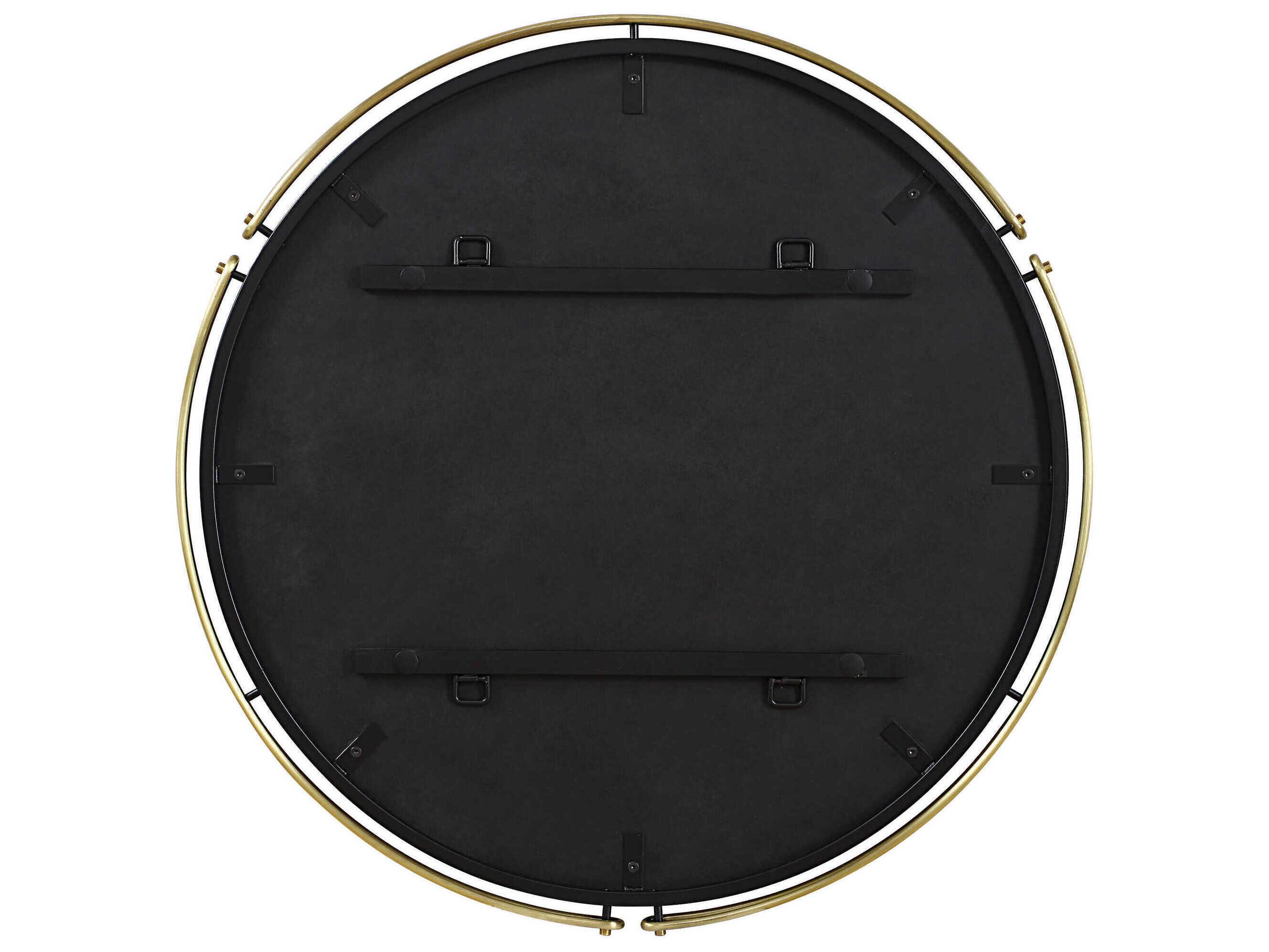 Uttermost Wesley Antique Brass Round Wall Mirror