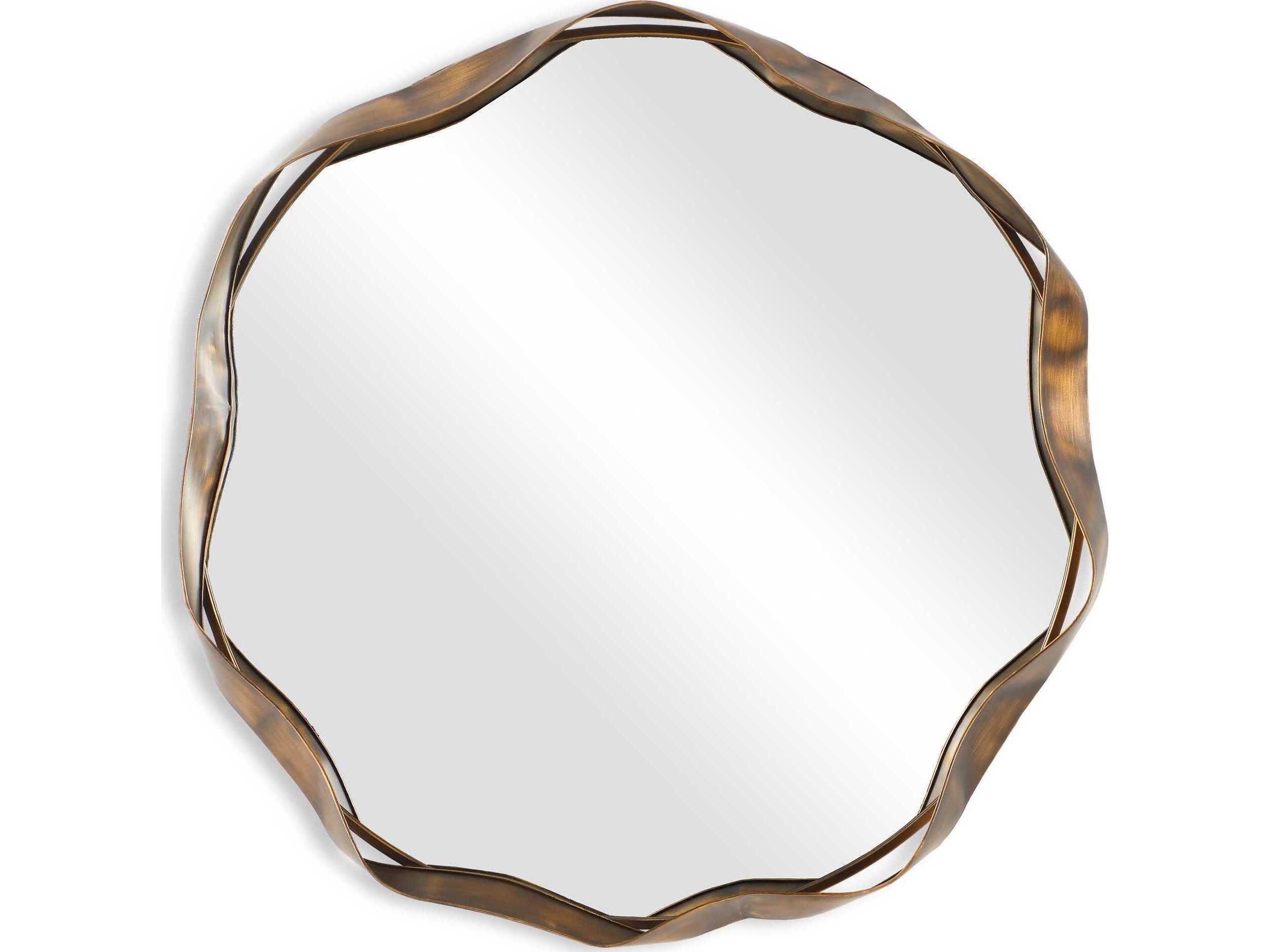 Uttermost Catch The Wave Warm Bronze Champagne Round Wall Mirror
