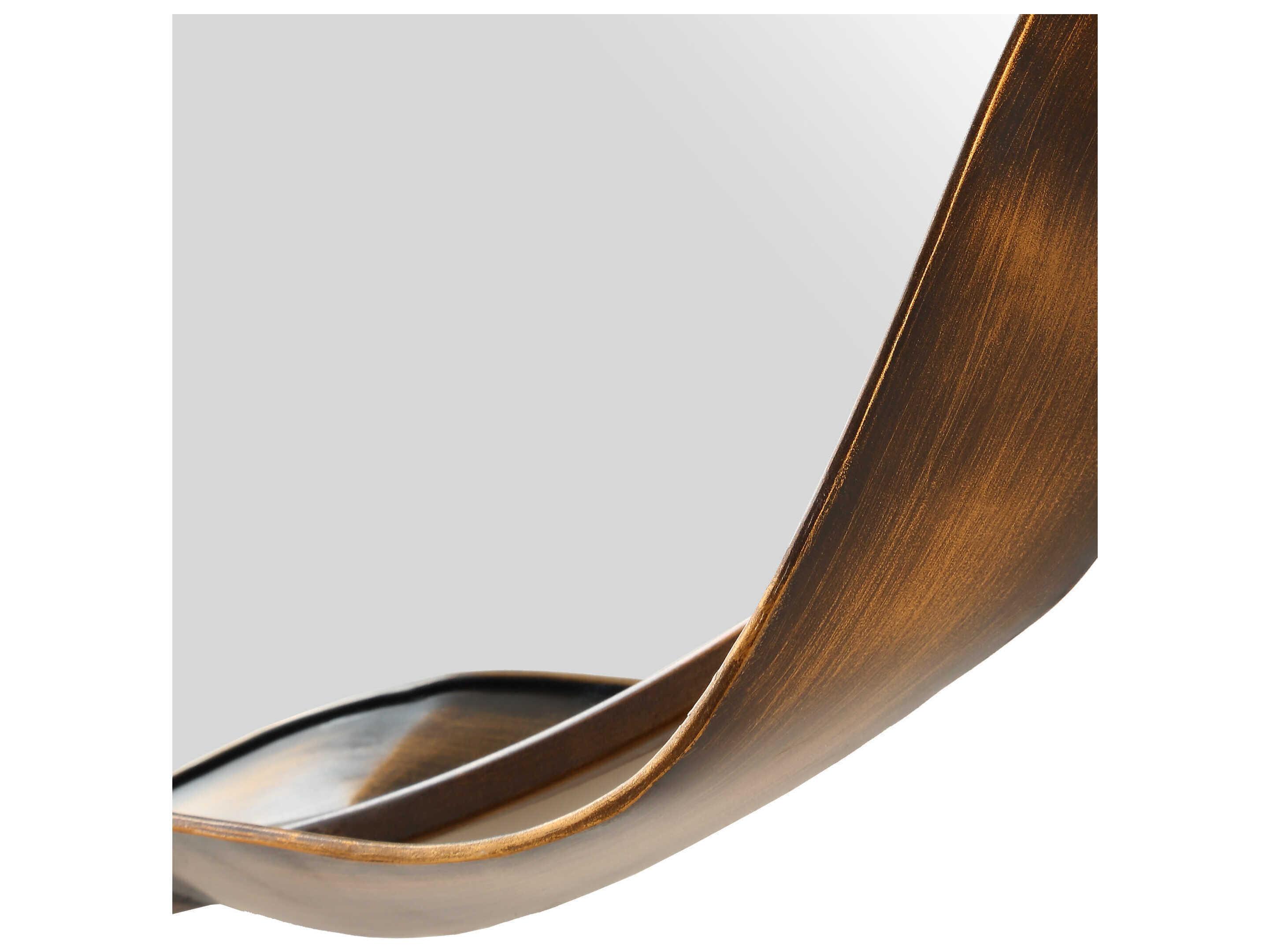 Uttermost Catch The Wave Warm Bronze Champagne Round Wall Mirror