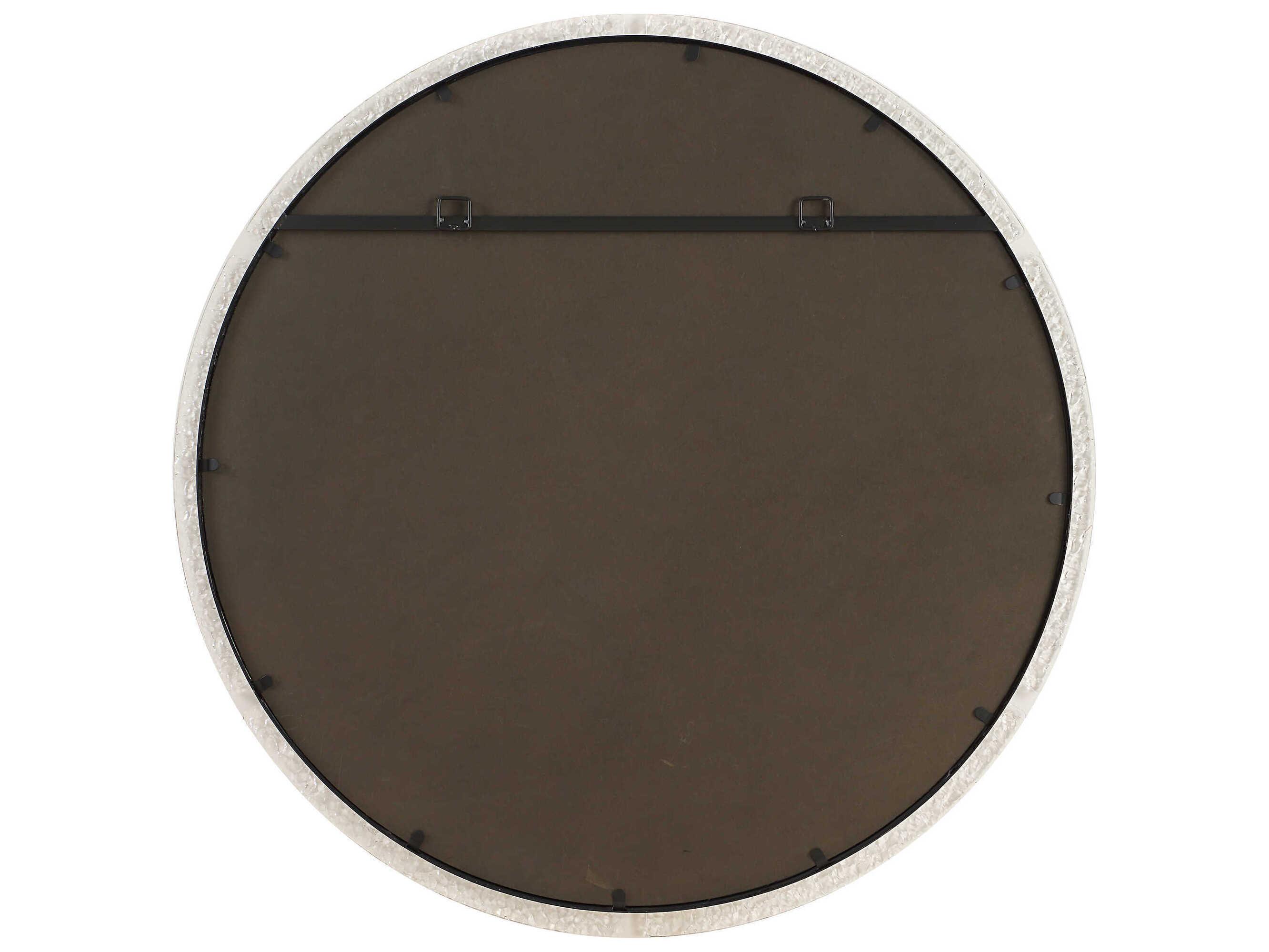 Uttermost Crystalline Black Polished Brass Round Wall Mirror