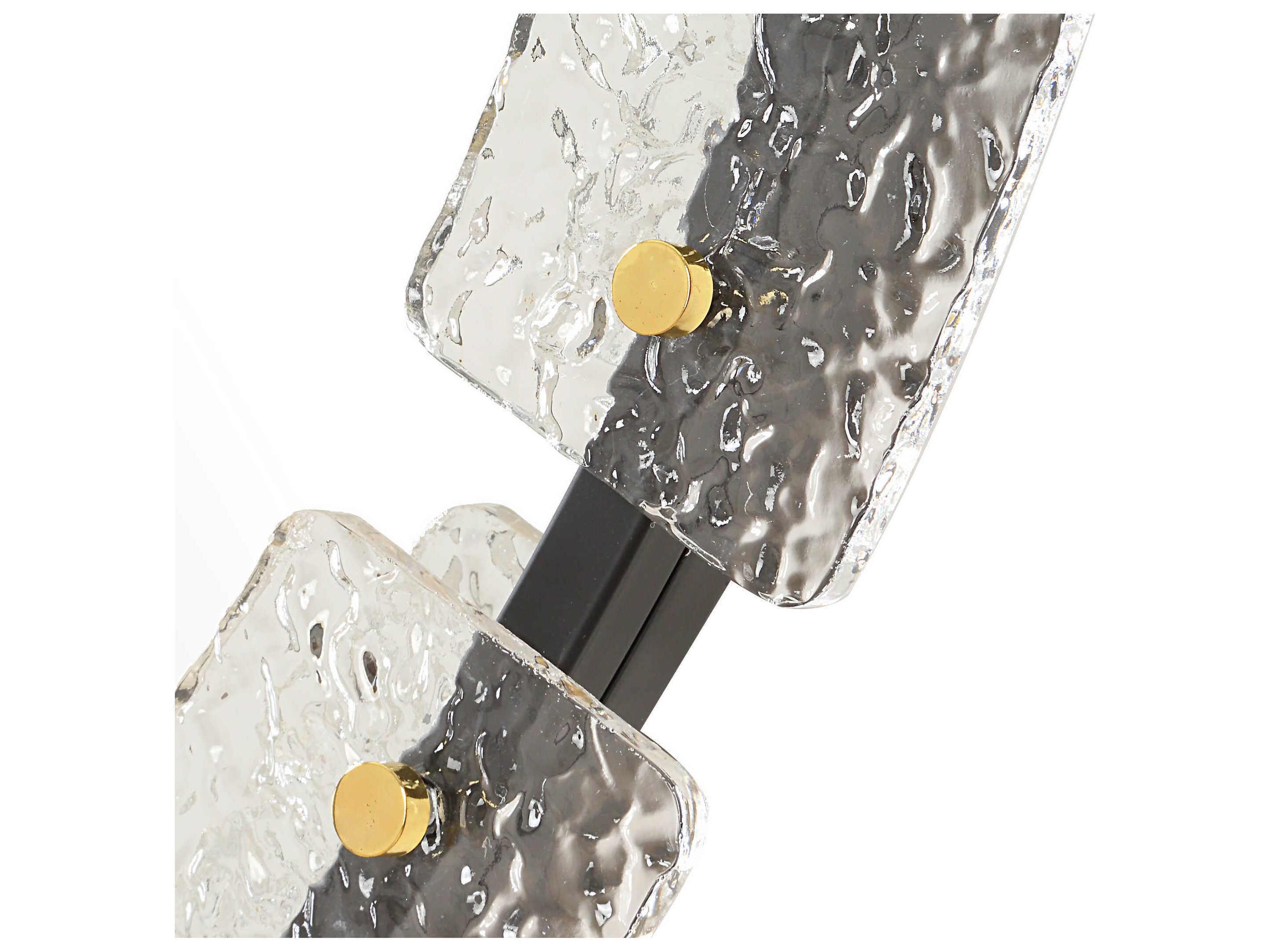 Uttermost Crystalline Black Polished Brass Round Wall Mirror