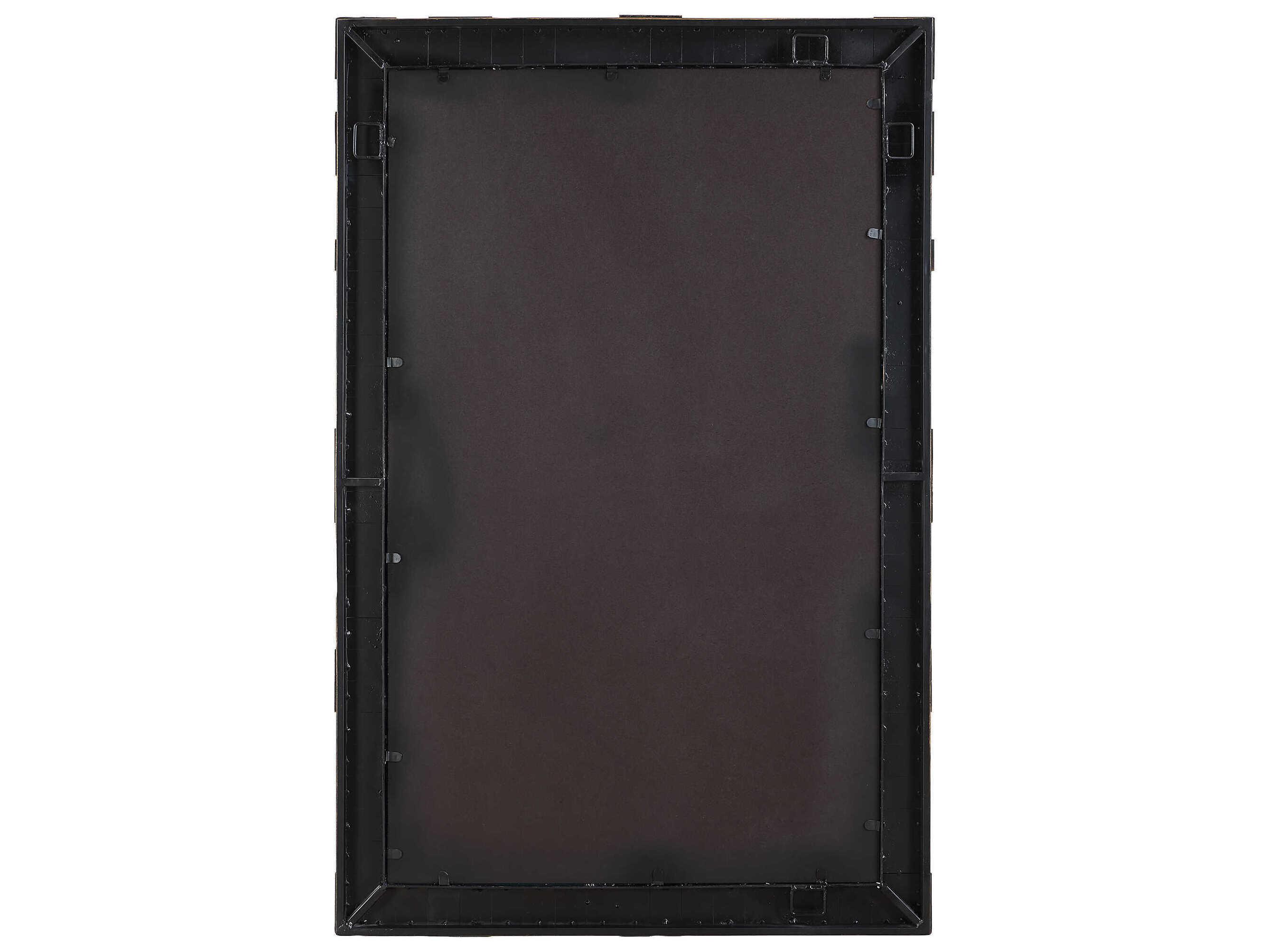 Uttermost Bustelo Distressed Dark Bronze Antique Gold Rectangular Wall Mirror