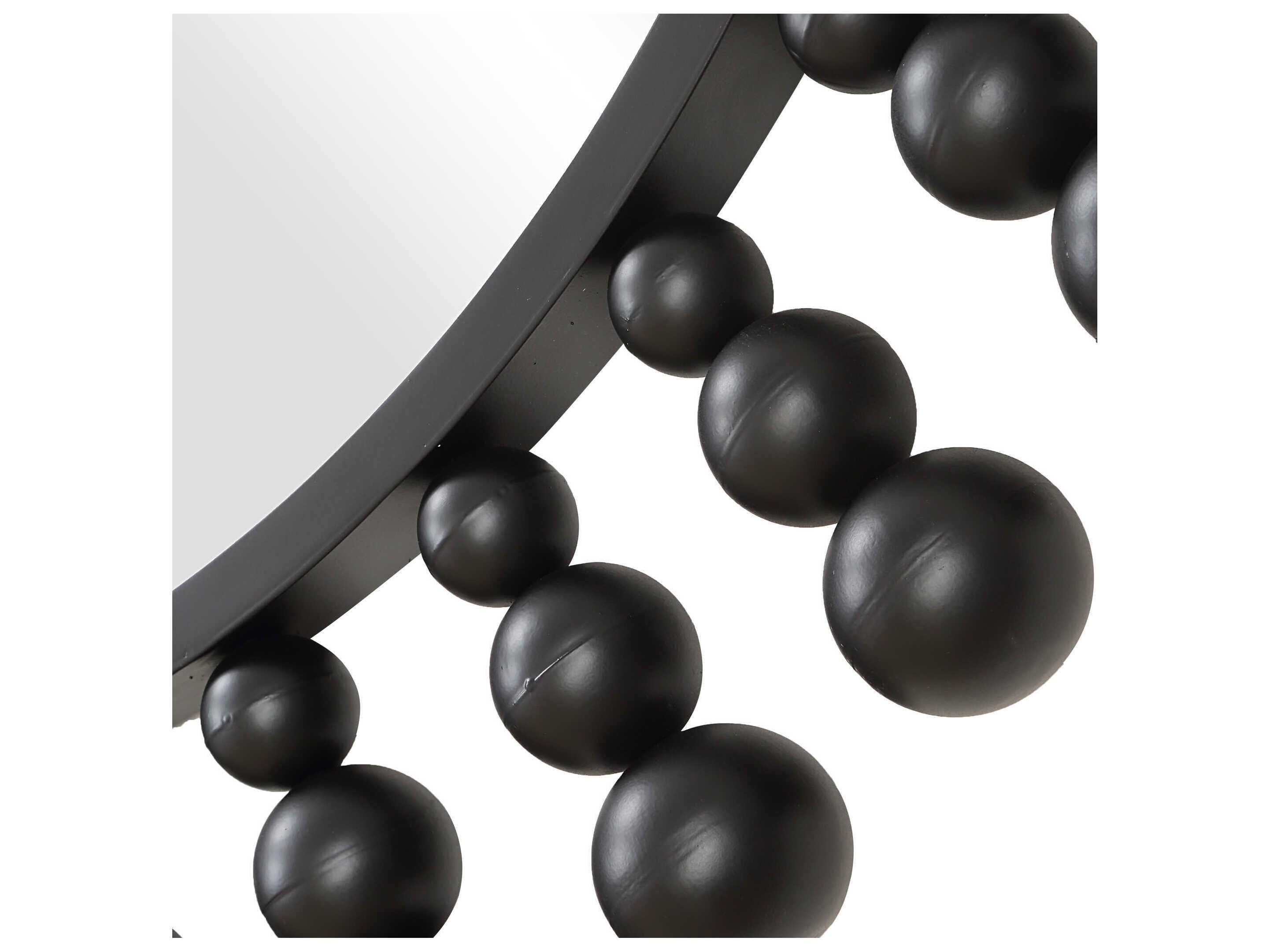 Uttermost Aziel Satin Black Round Wall Mirror