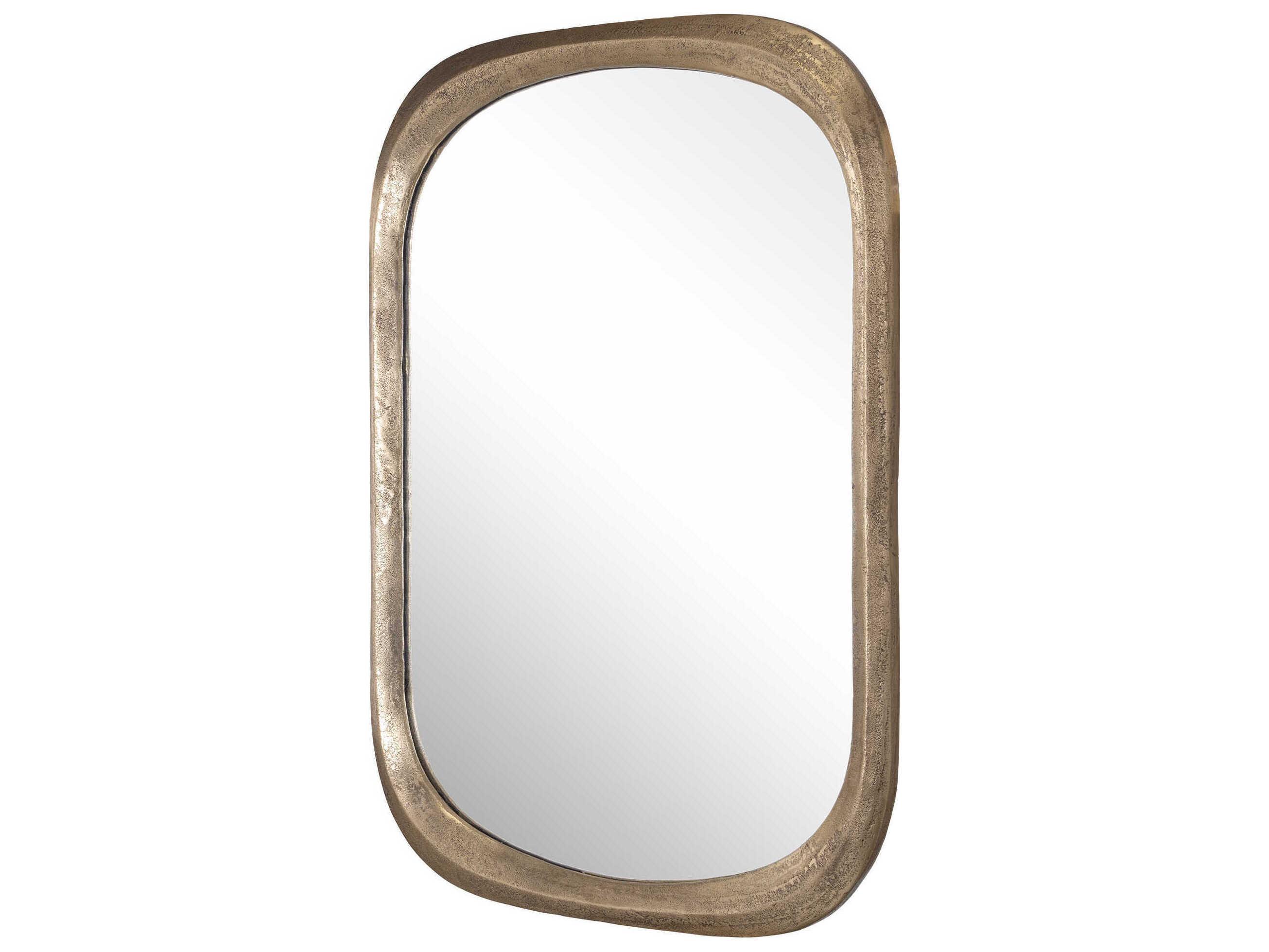 Uttermost Malone Plated Antique Brass Rectangular Wall Mirror