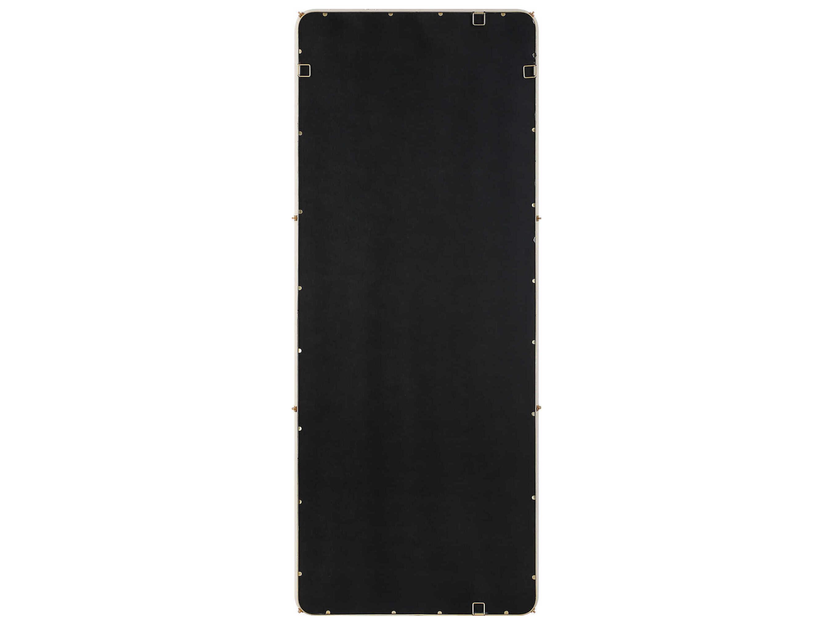 Uttermost Cyprus White Brass Rectangular Wall Mirror