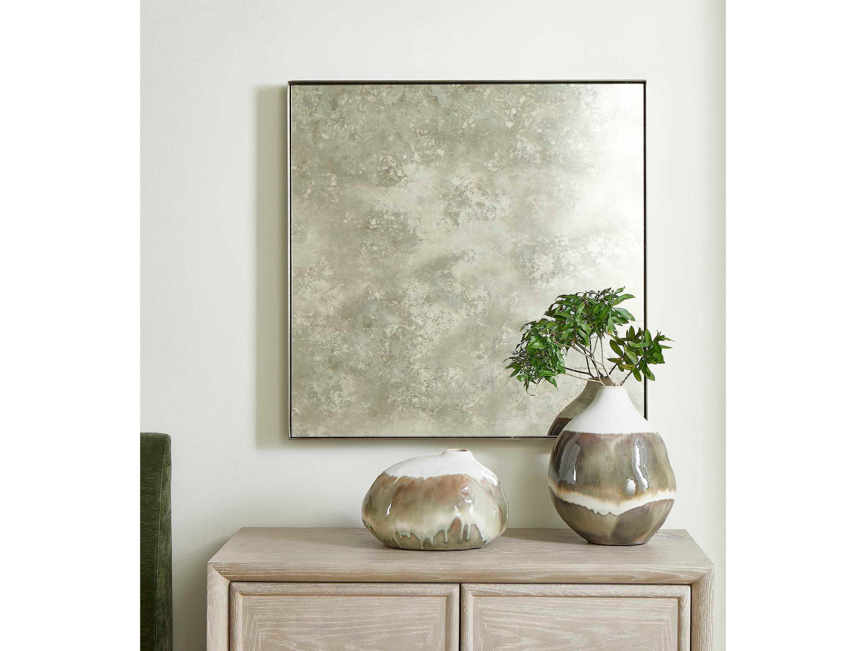 Uttermost Fredric Brushed Brass Square Antique Mirror