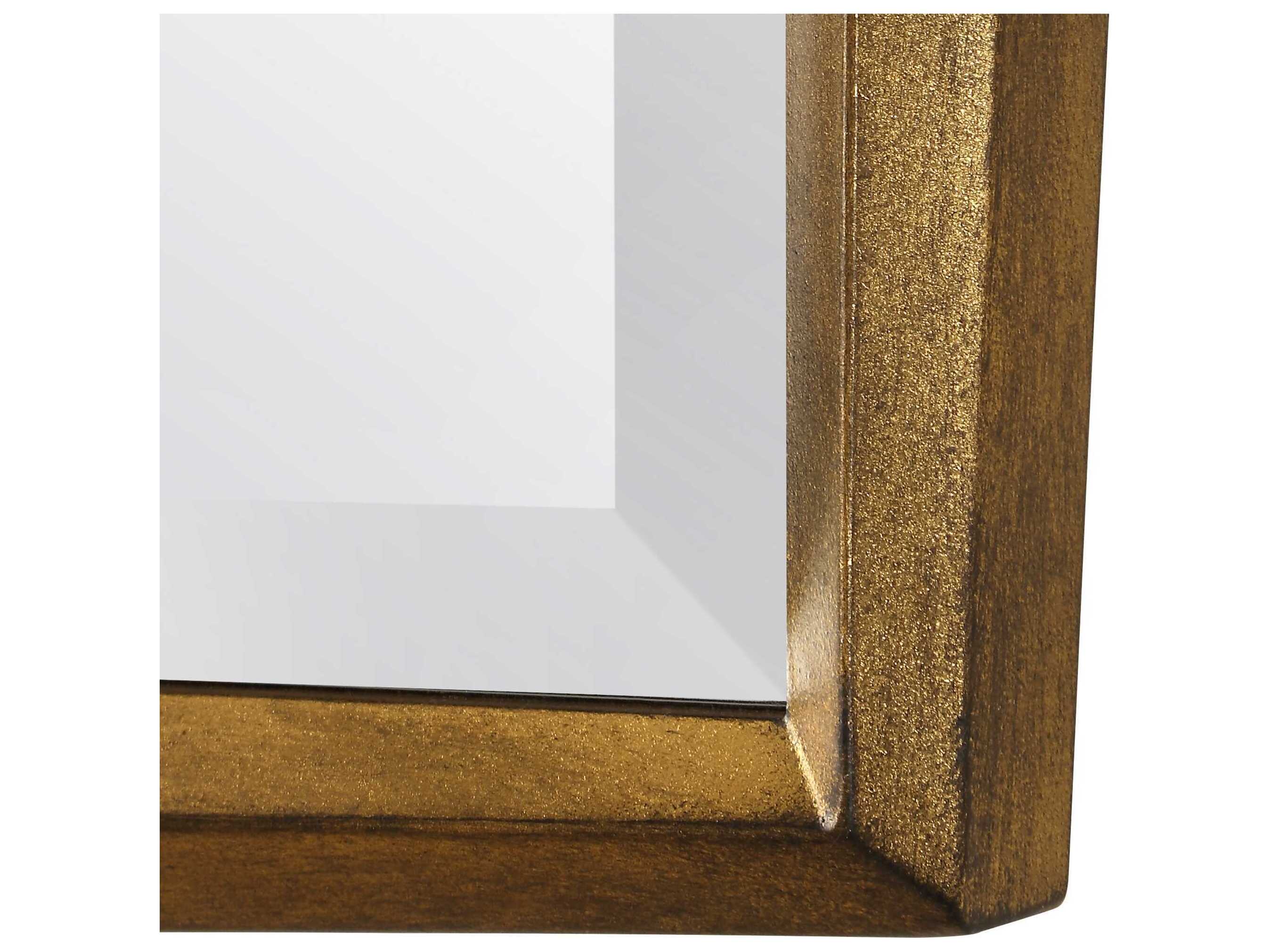 Uttermost On Point Gold Leaf Square Wall Mirror