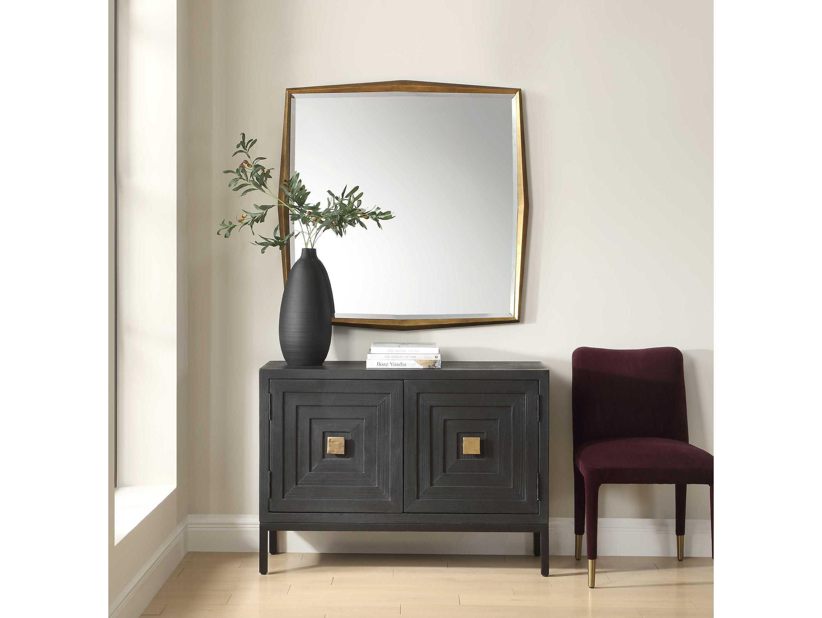 Uttermost On Point Gold Leaf Square Wall Mirror