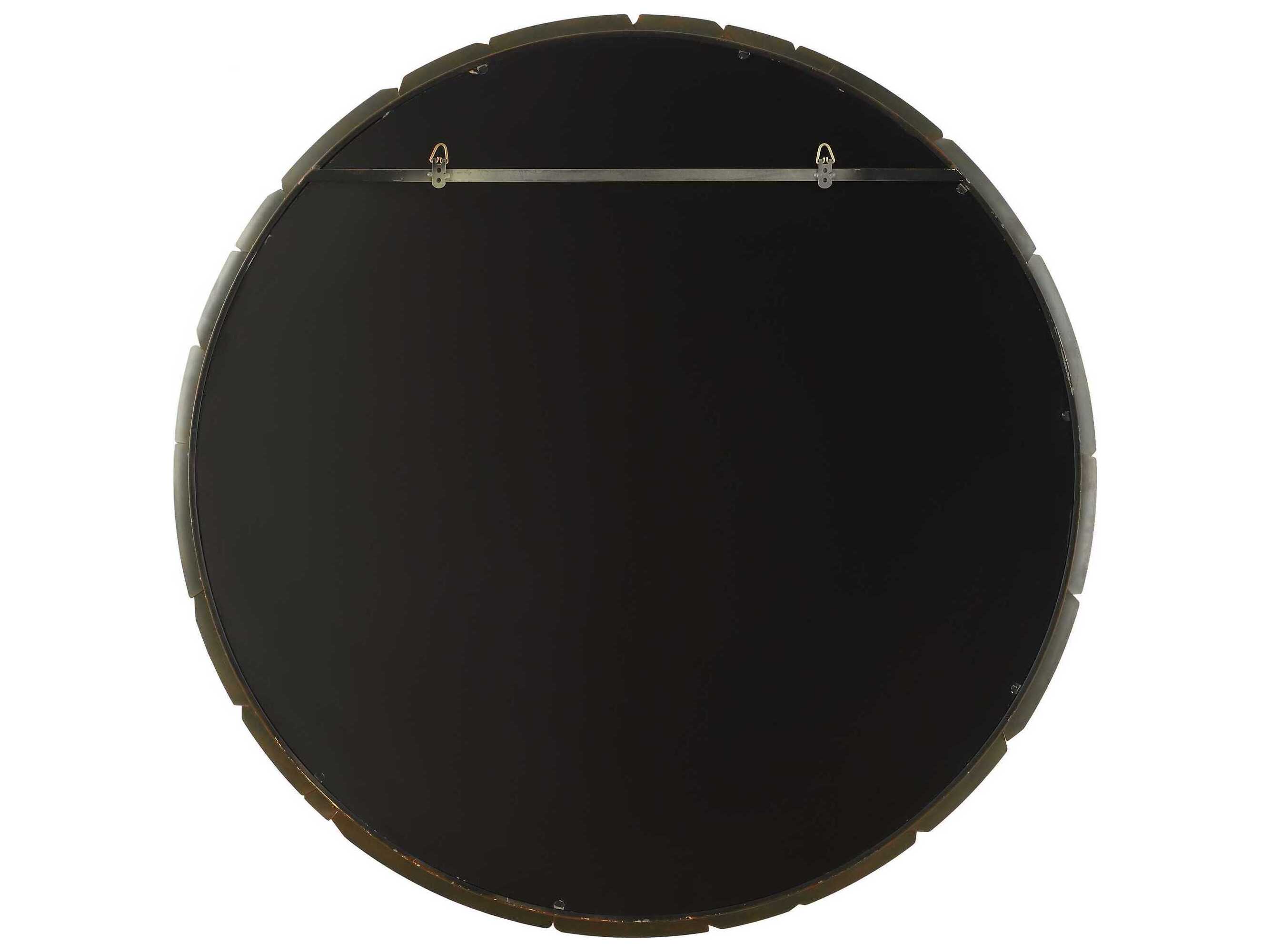 Uttermost Auger Aged Rust Bronze Round Wall Mirror