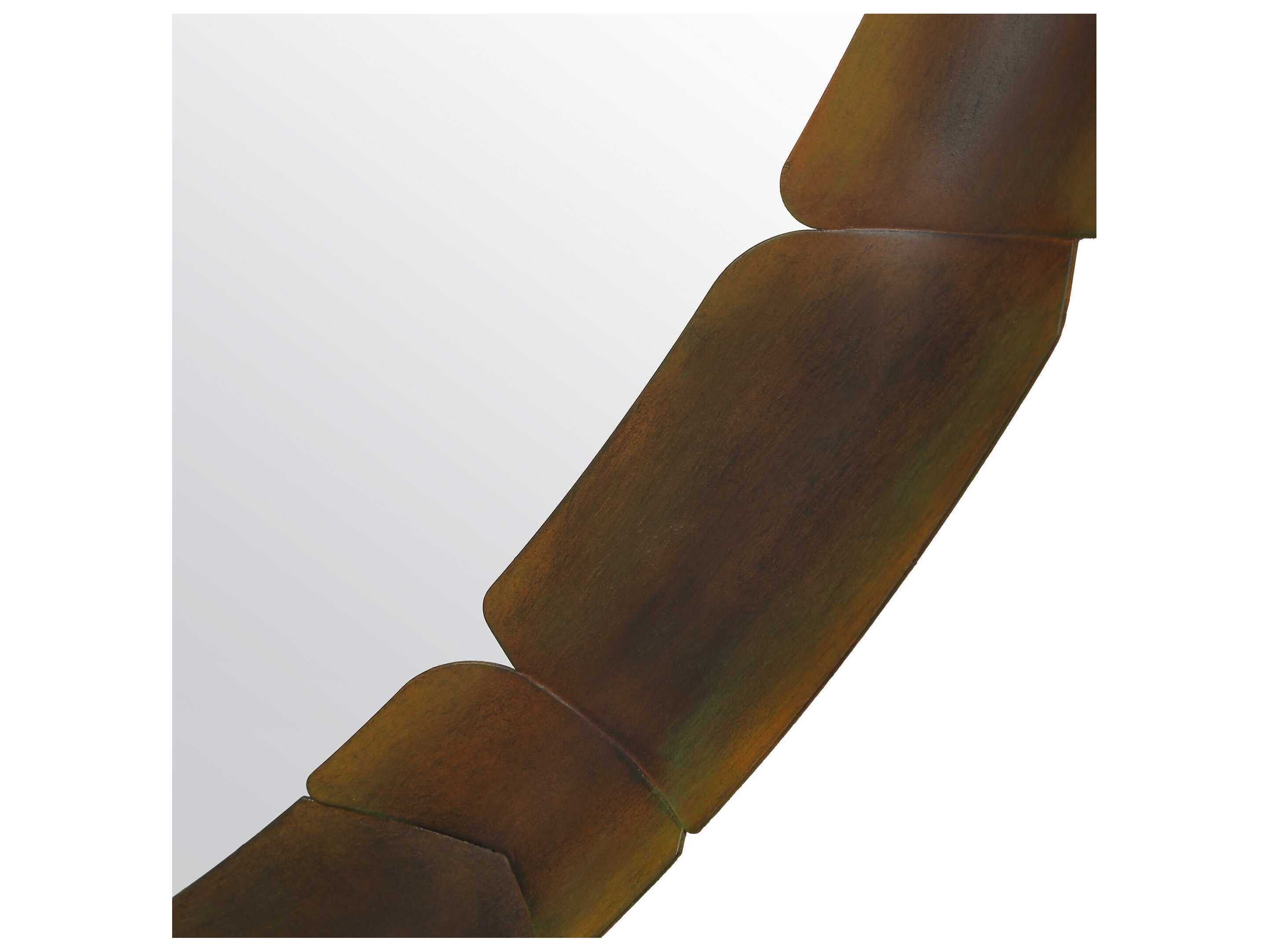 Uttermost Auger Aged Rust Bronze Round Wall Mirror