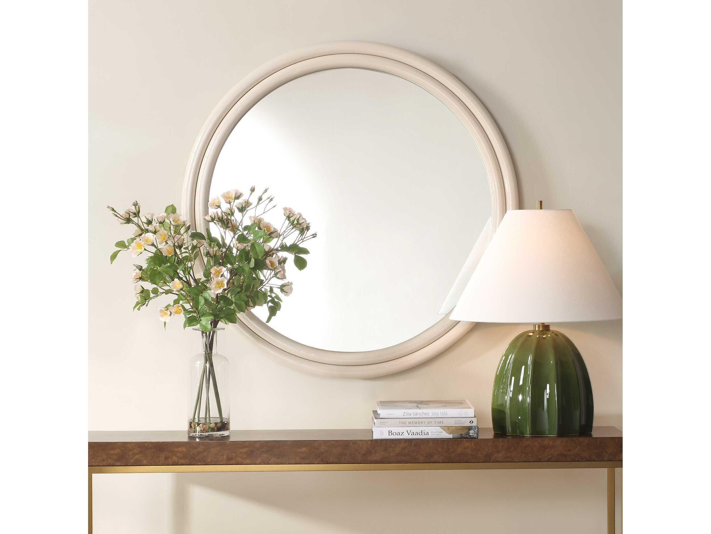 Uttermost Florian Warm White Round Wall Mirror