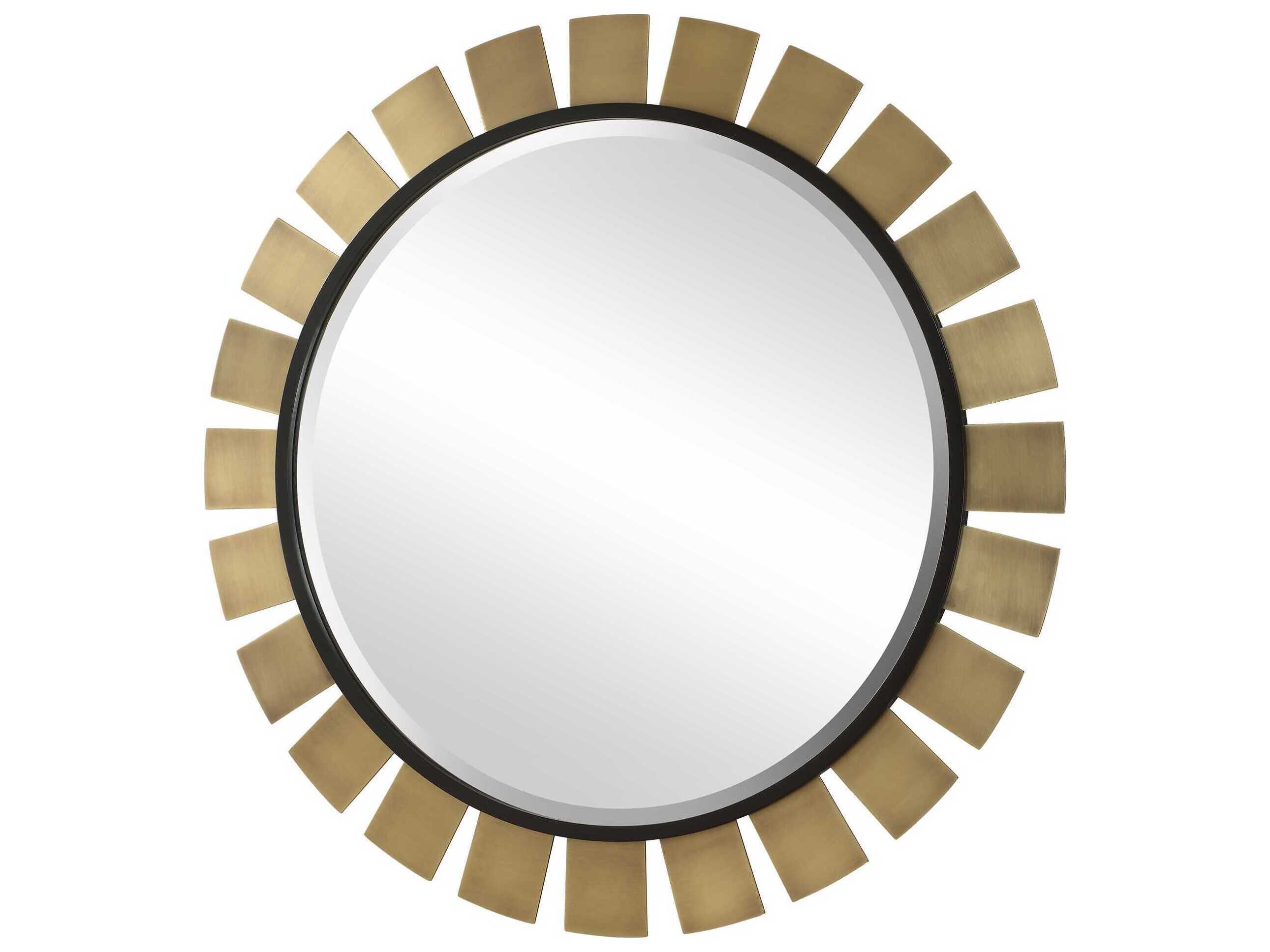 Uttermost Toluca Antique Brass Round Wall Mirror