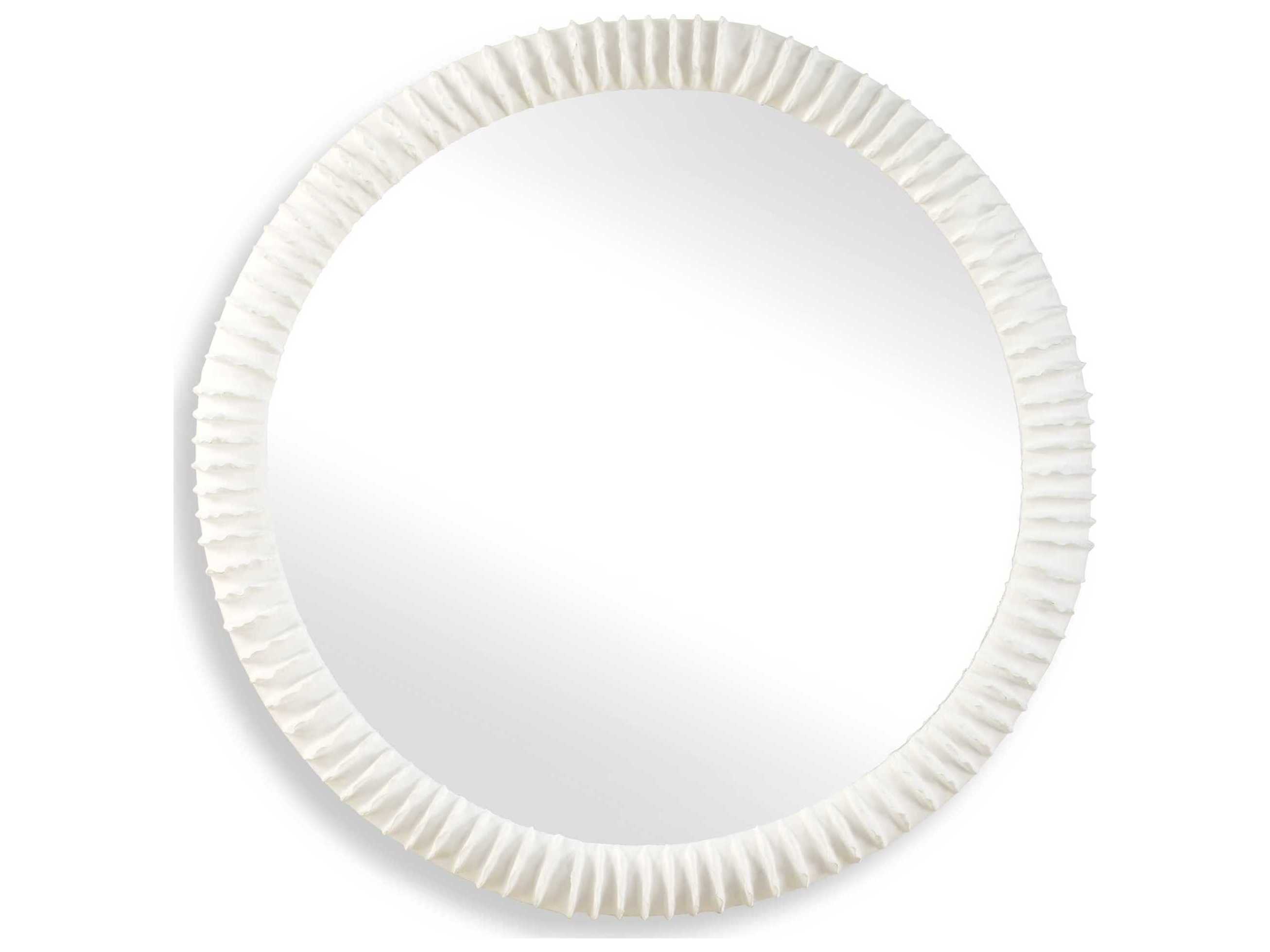 Uttermost Akiko Matte White Round Wall Mirror