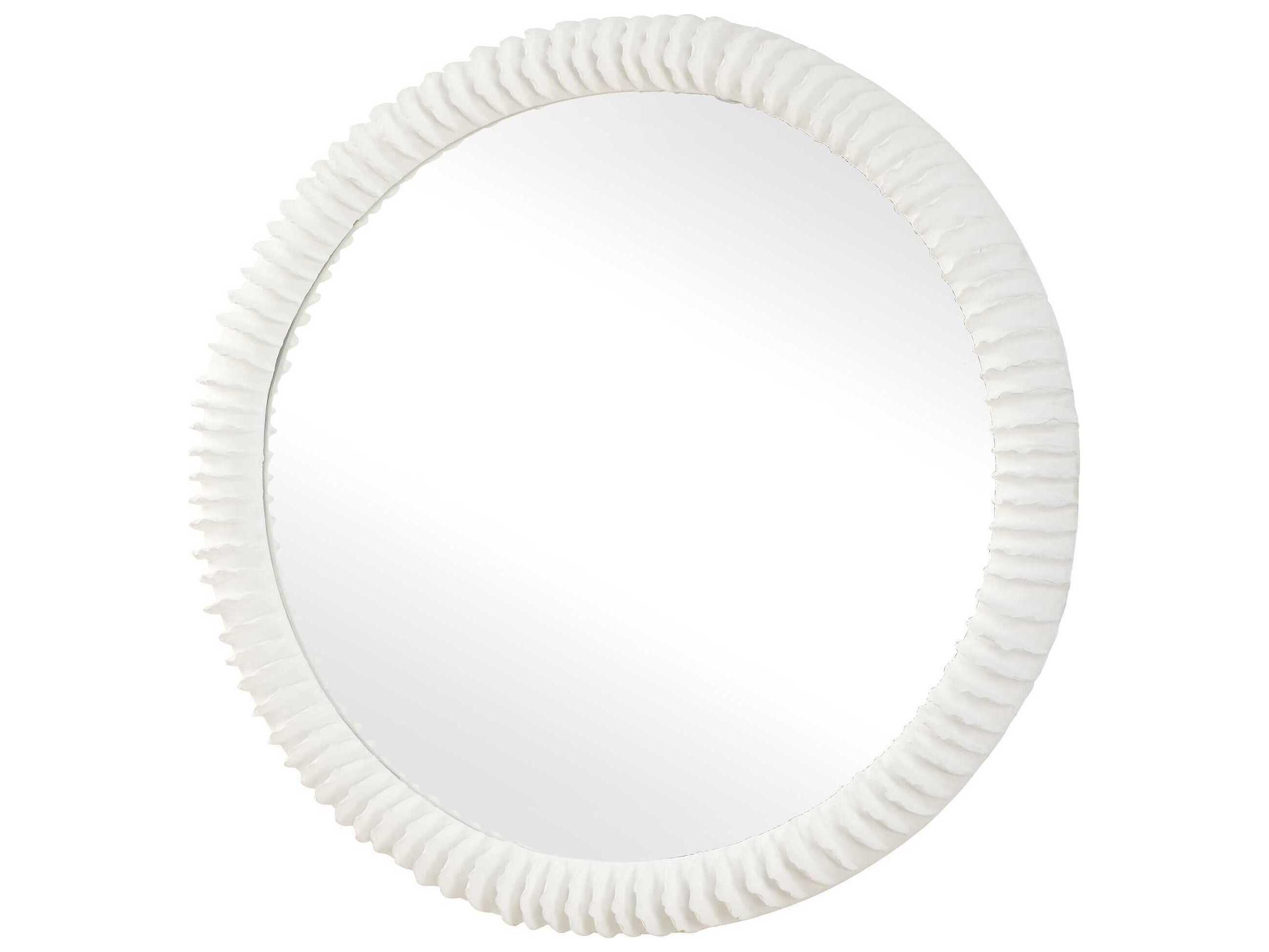 Uttermost Akiko Matte White Round Wall Mirror