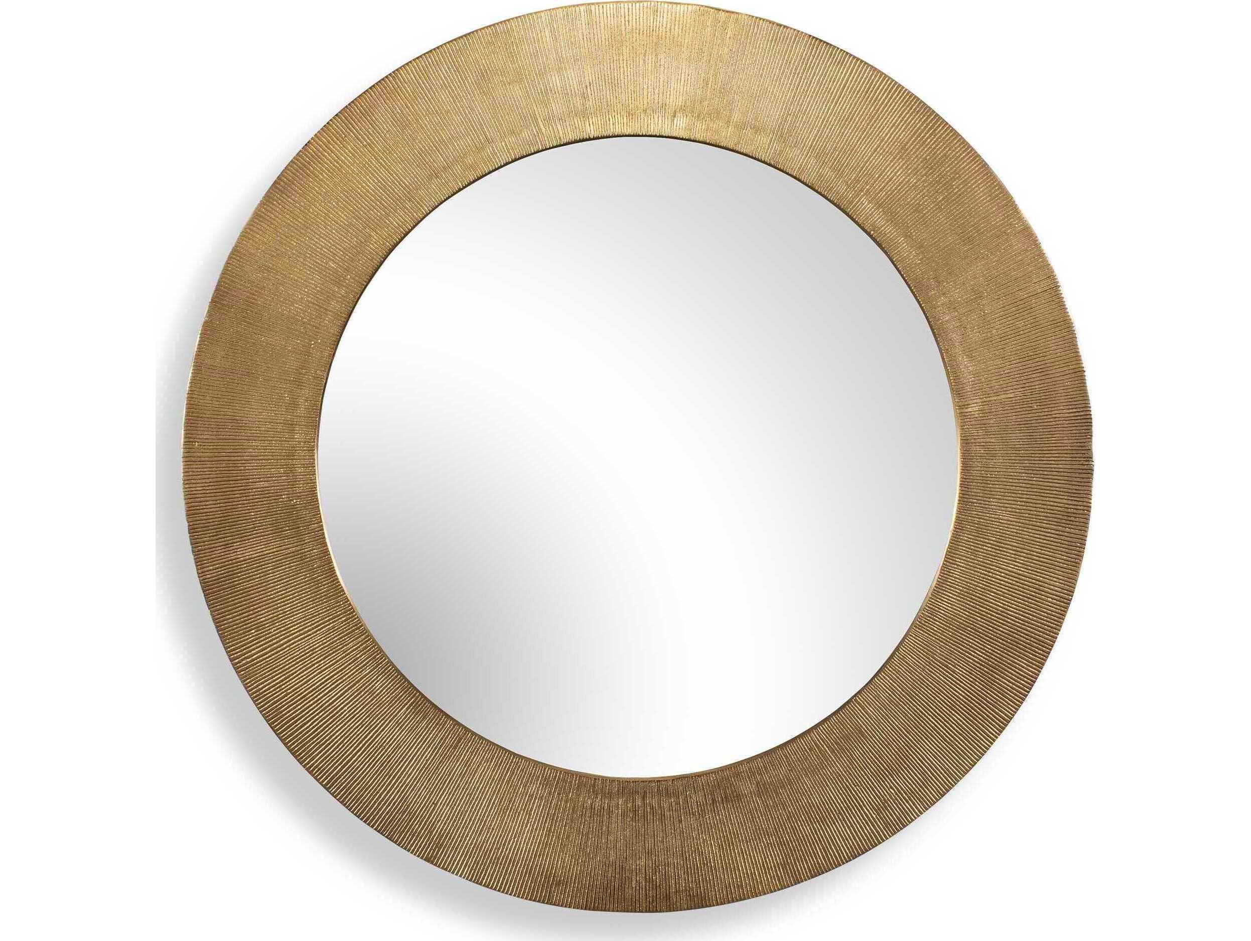 Uttermost Tano Antique Brass Round Wall Mirror