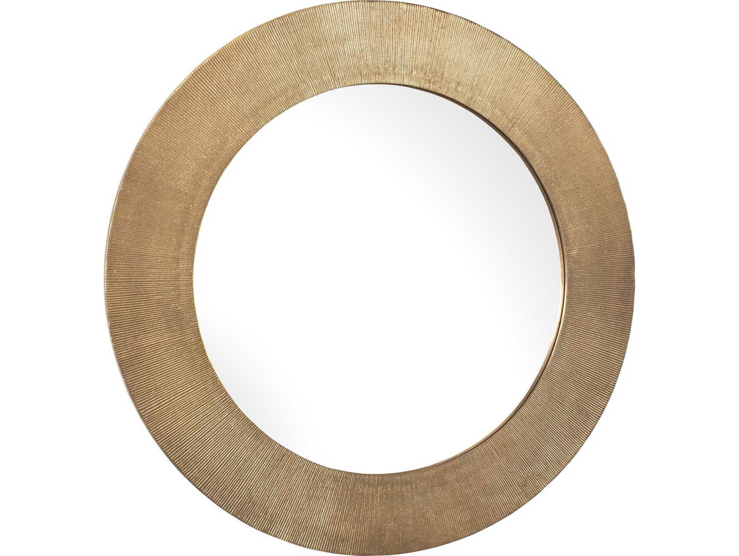 Uttermost Tano Antique Brass Round Wall Mirror