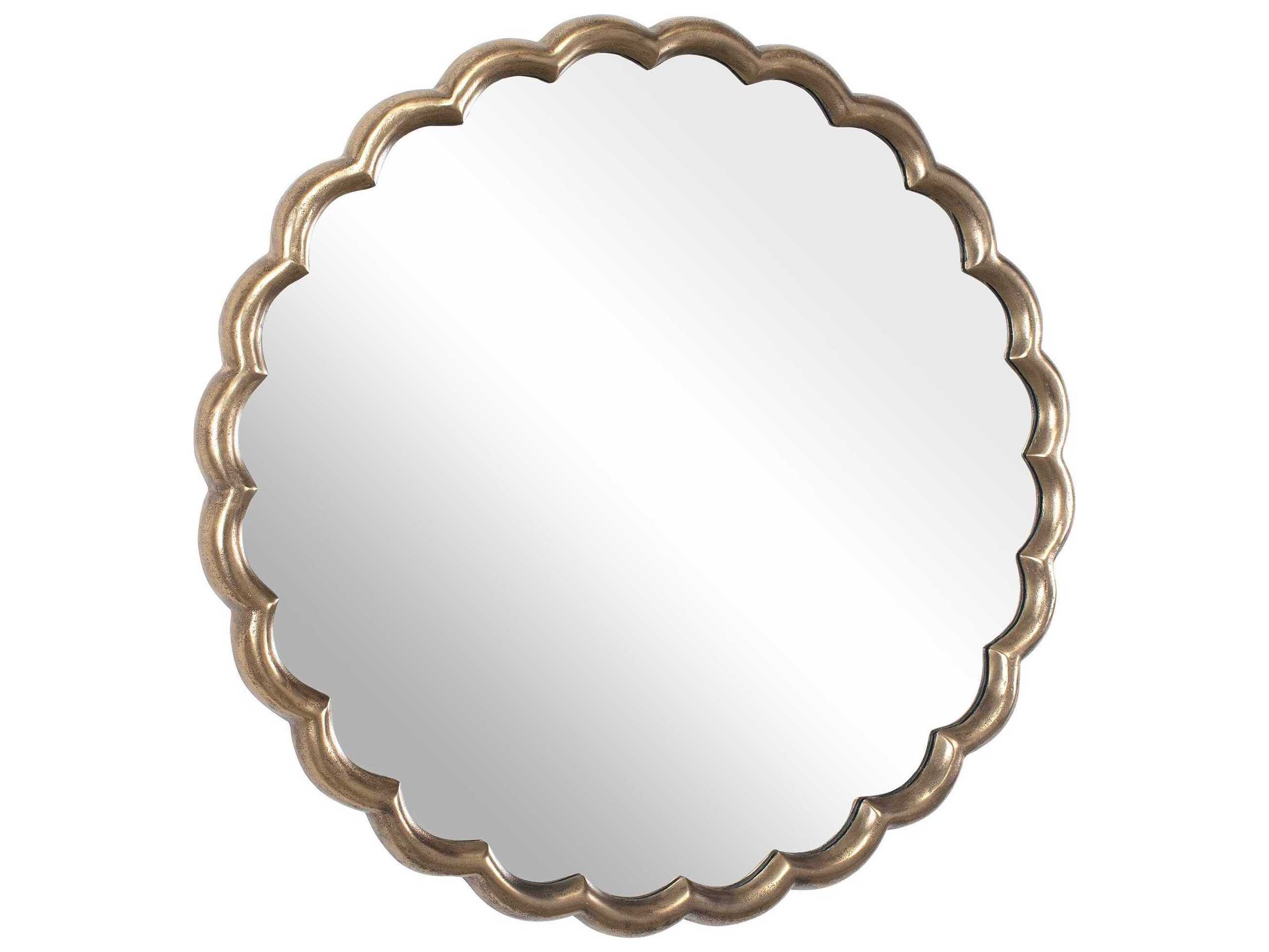 Uttermost Cerrito Antique Brass Round Wall Mirror