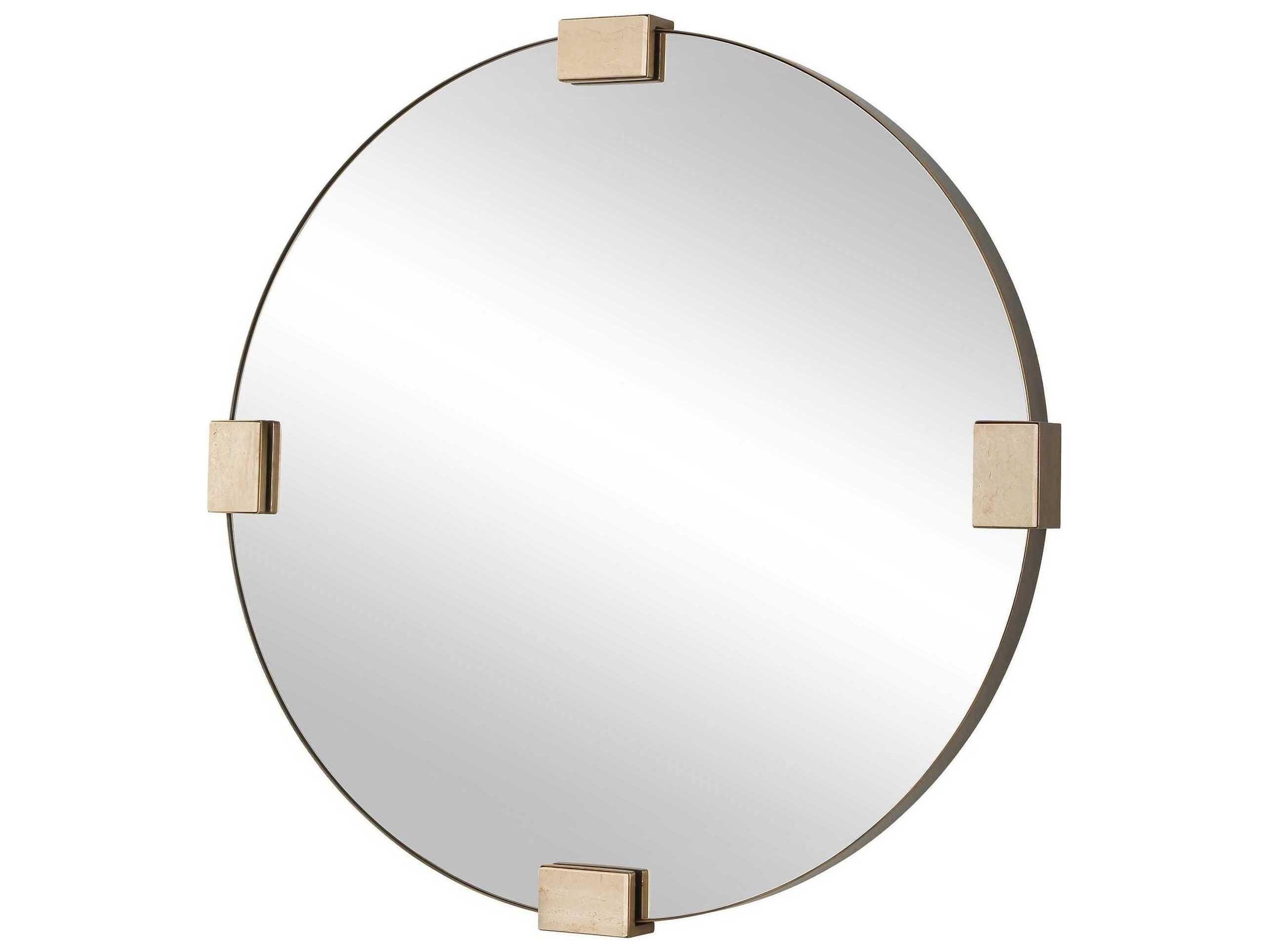 Uttermost Russo Golden Bronze Round Wall Mirror