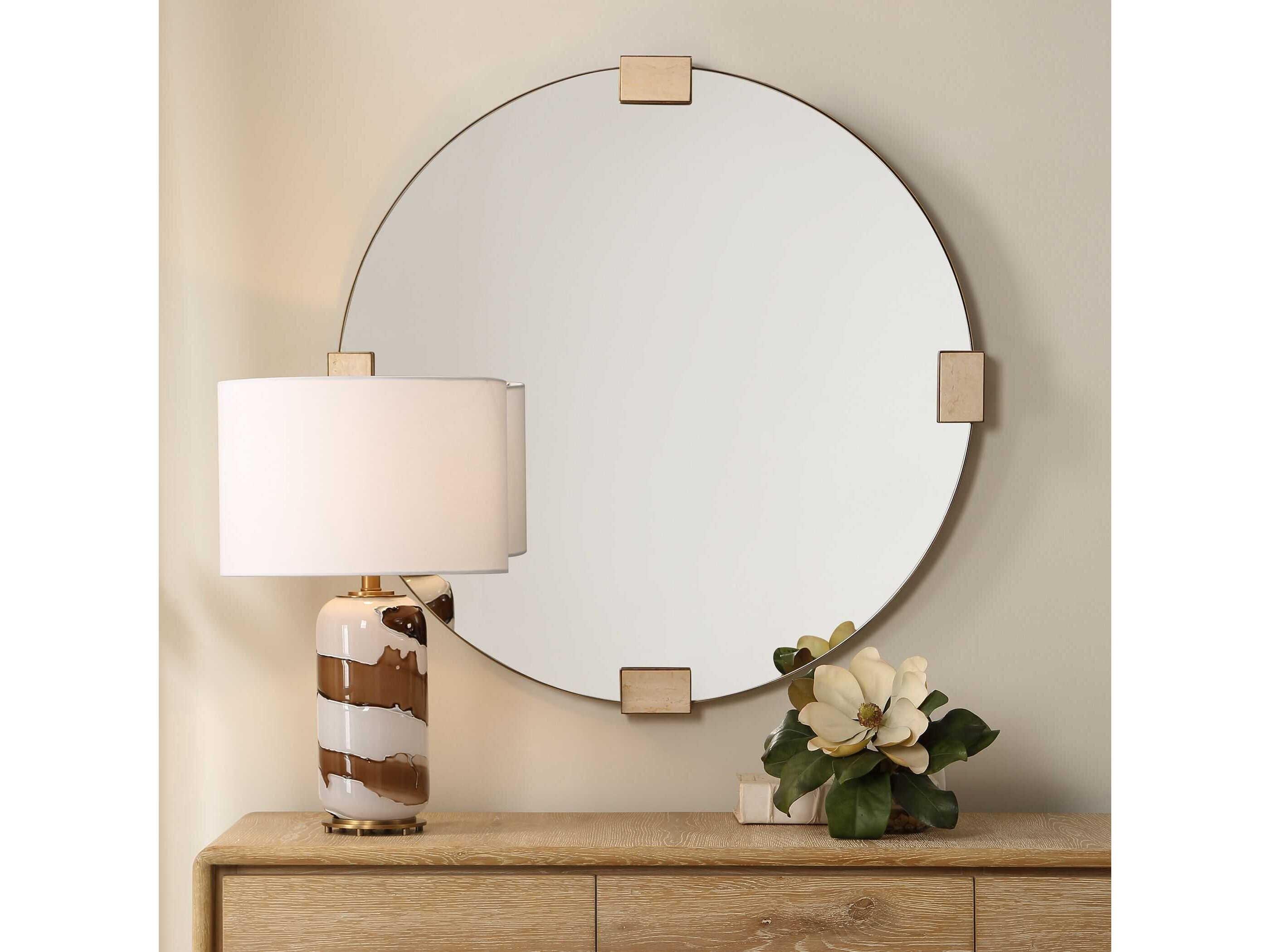 Uttermost Russo Golden Bronze Round Wall Mirror