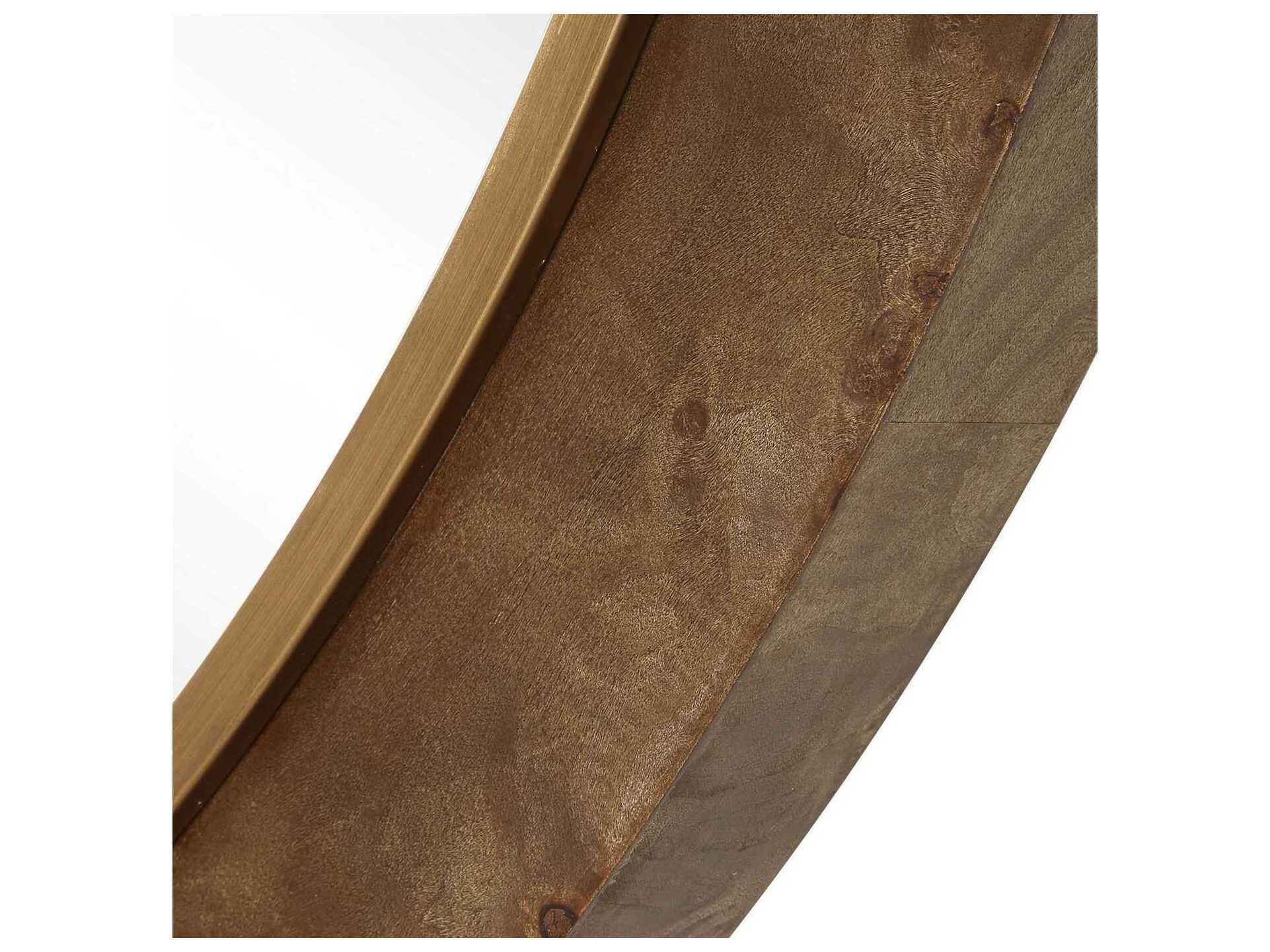 Uttermost Cleveland Natural Antique Gold Round Wall Mirror