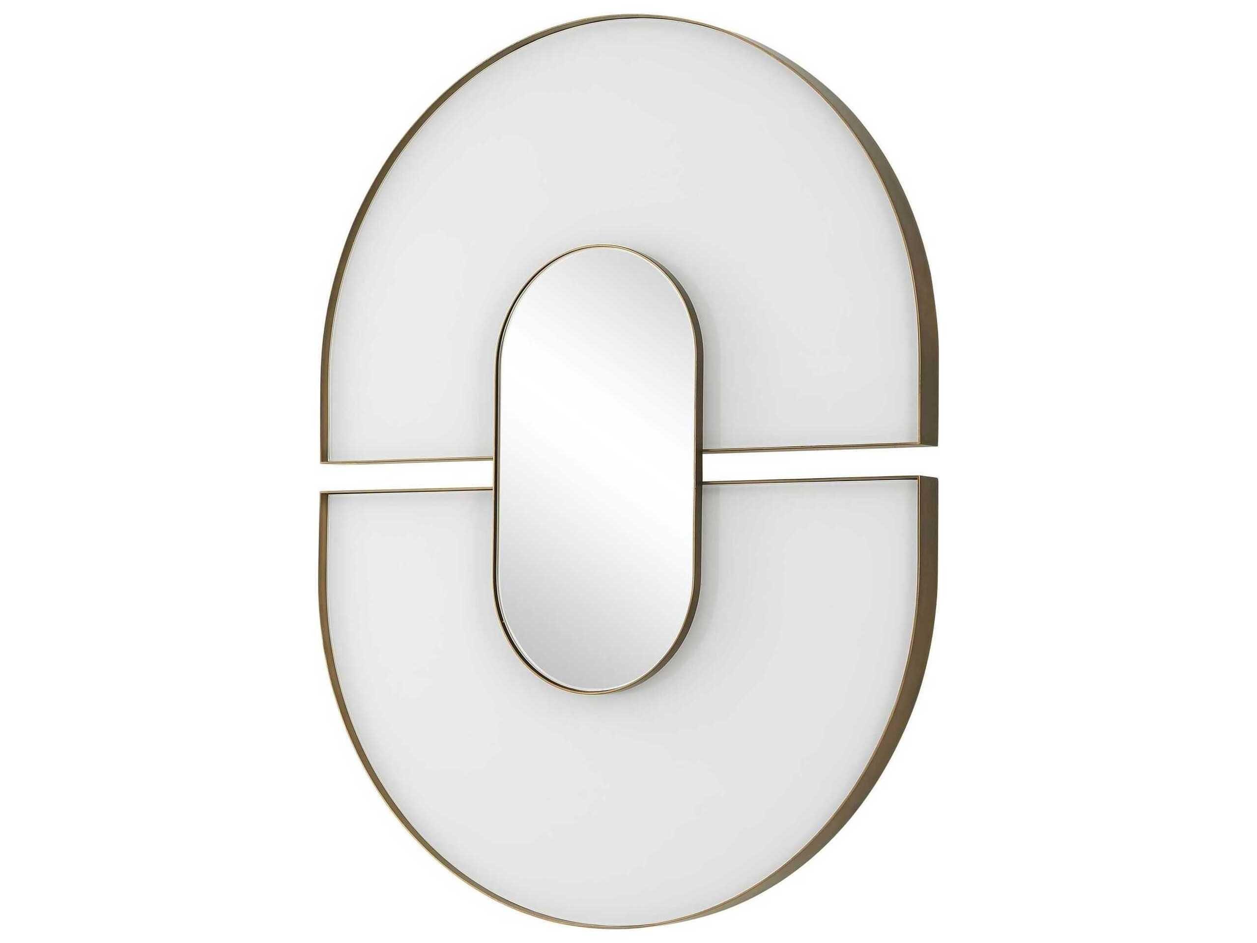 Uttermost Encase Antique Gold Iron Oval Wall Mirror