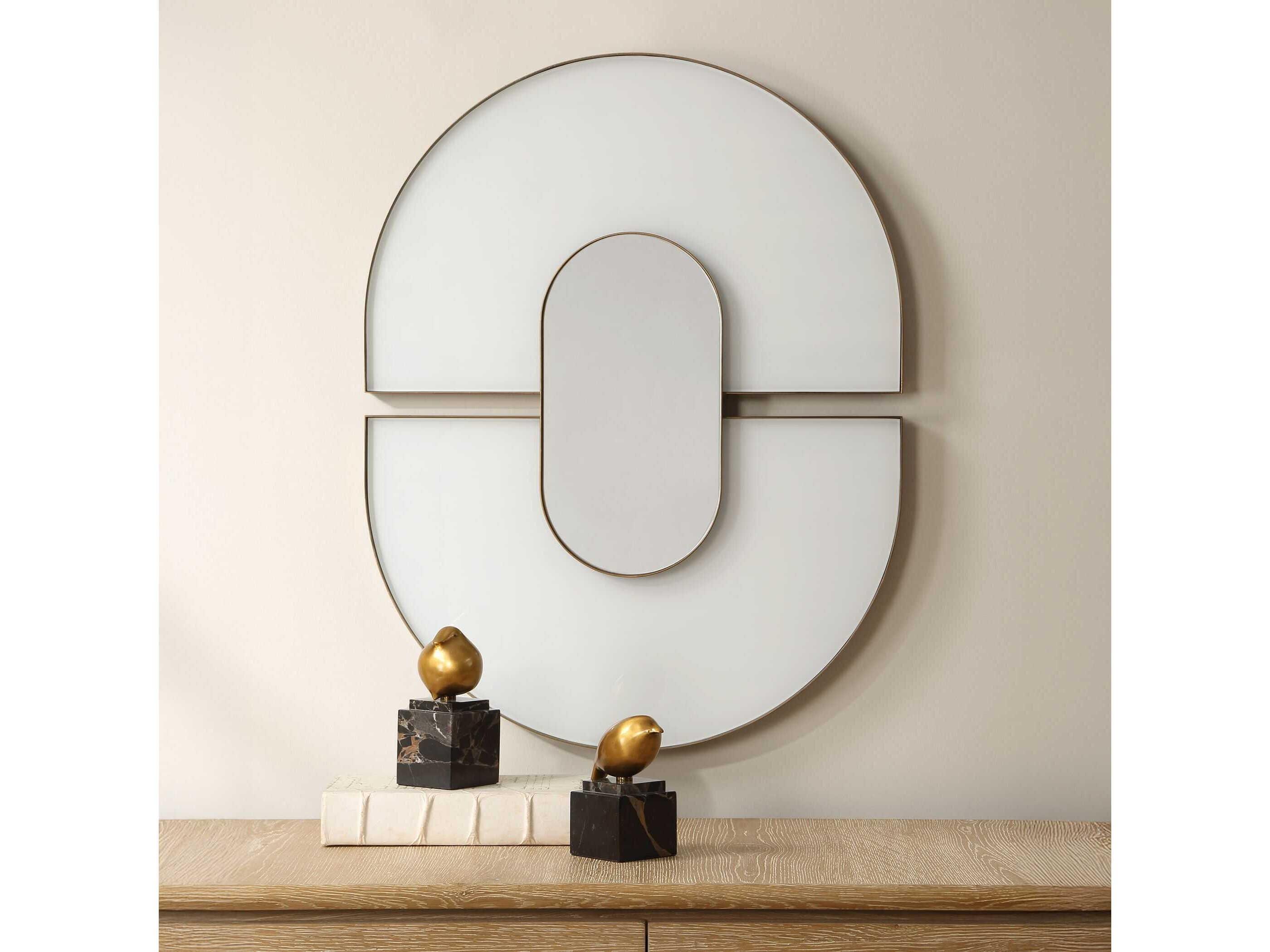 Uttermost Encase Antique Gold Iron Oval Wall Mirror