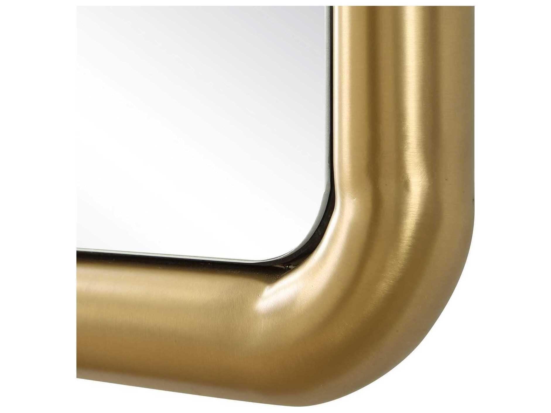 Uttermost Atkinson Plated Antique Brass Rectangular Wall Mirror