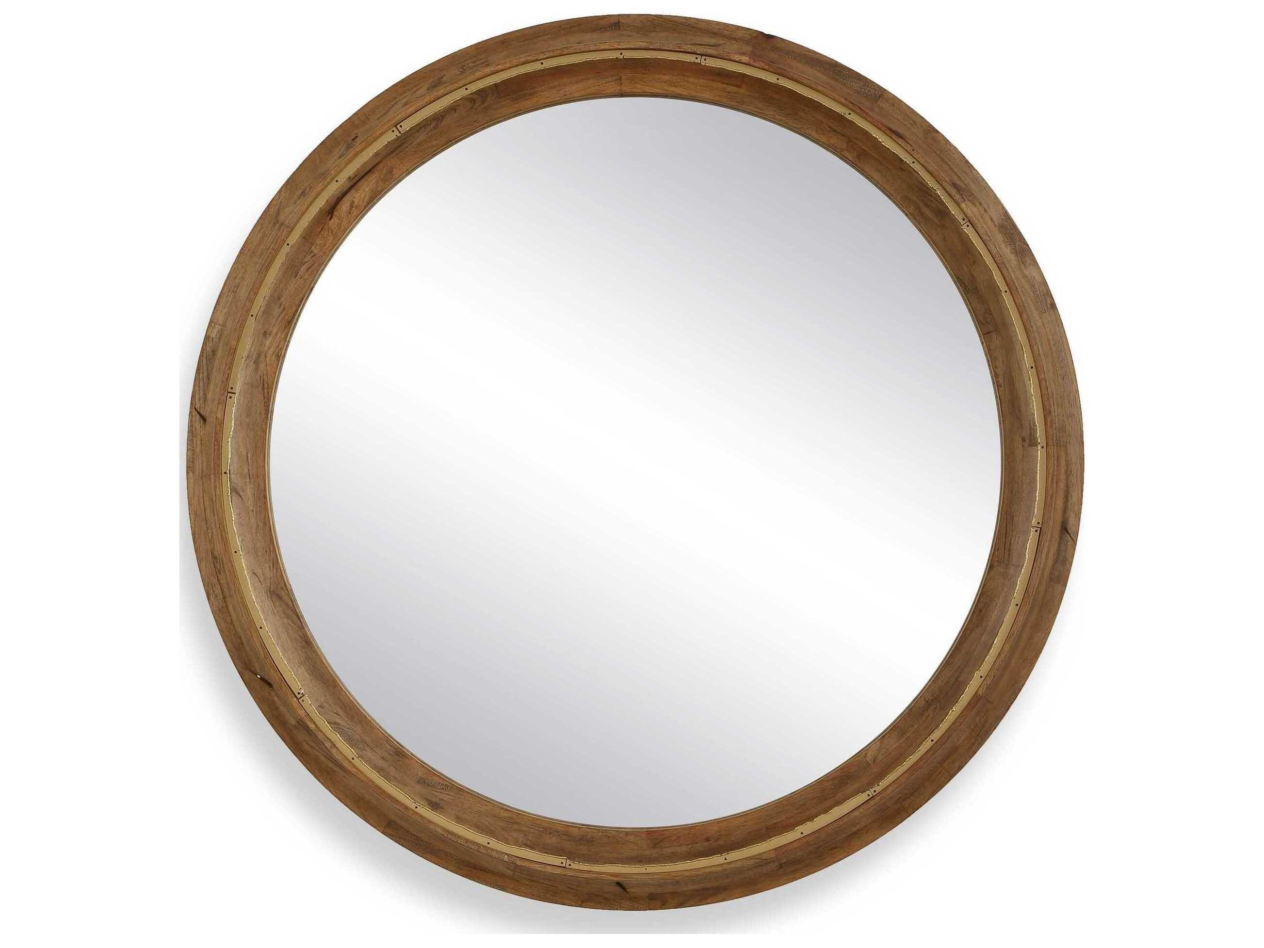 Uttermost Frontier Light Honey Round Wall Mirror
