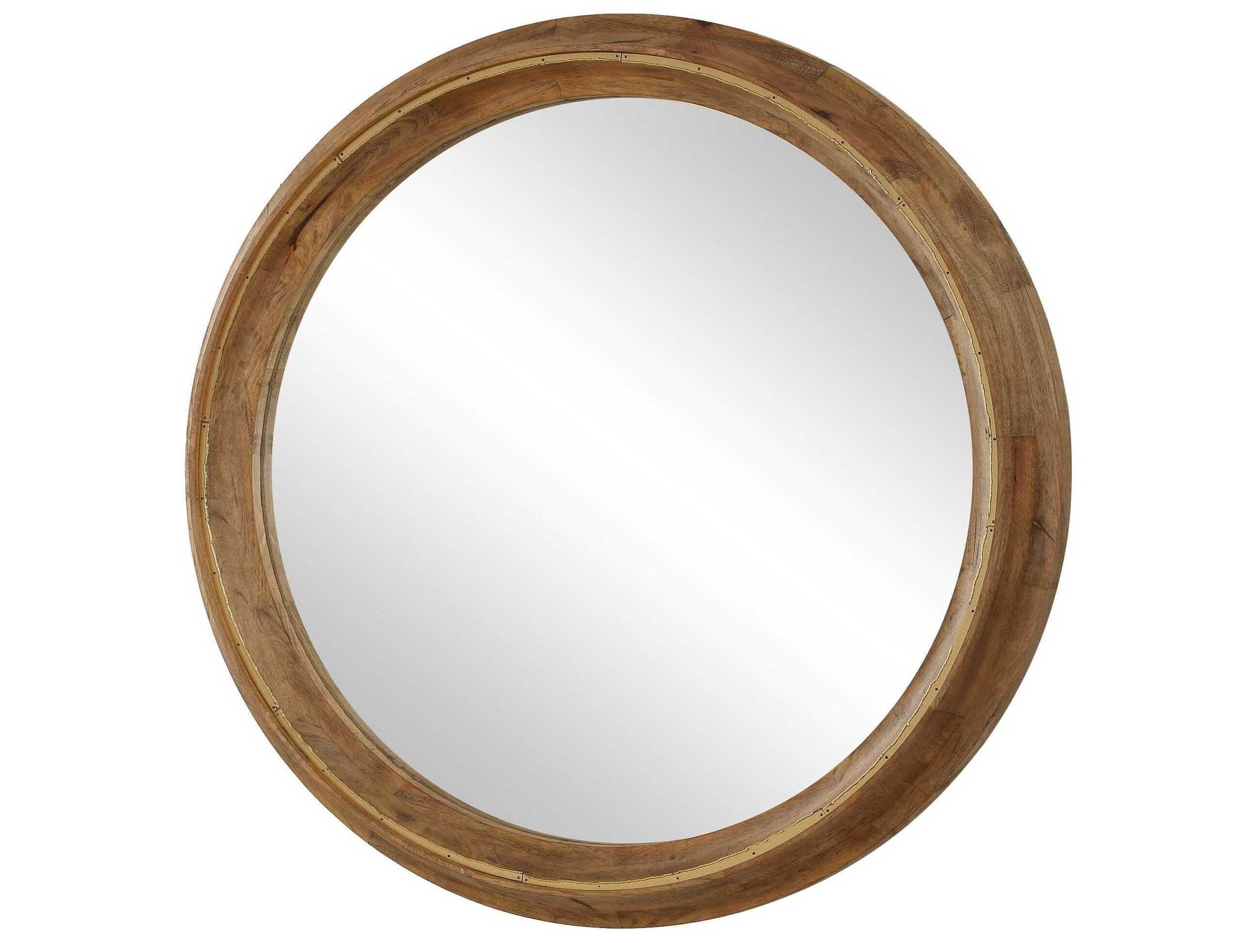 Uttermost Frontier Light Honey Round Wall Mirror