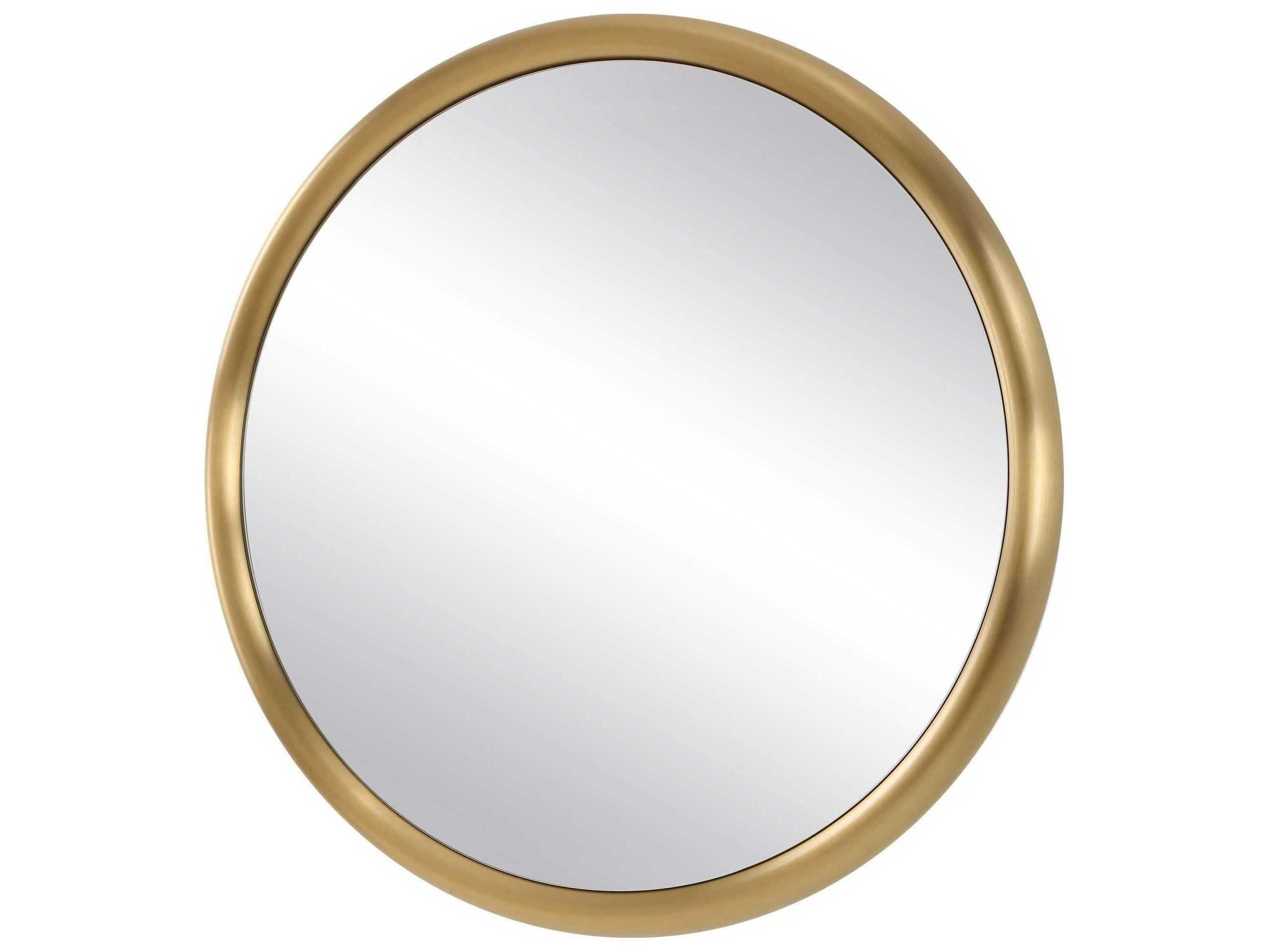 Uttermost Atkinson Antique Brass Round Wall Mirror