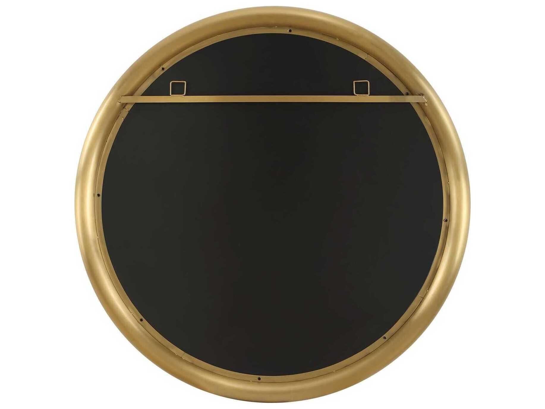 Uttermost Atkinson Antique Brass Round Wall Mirror