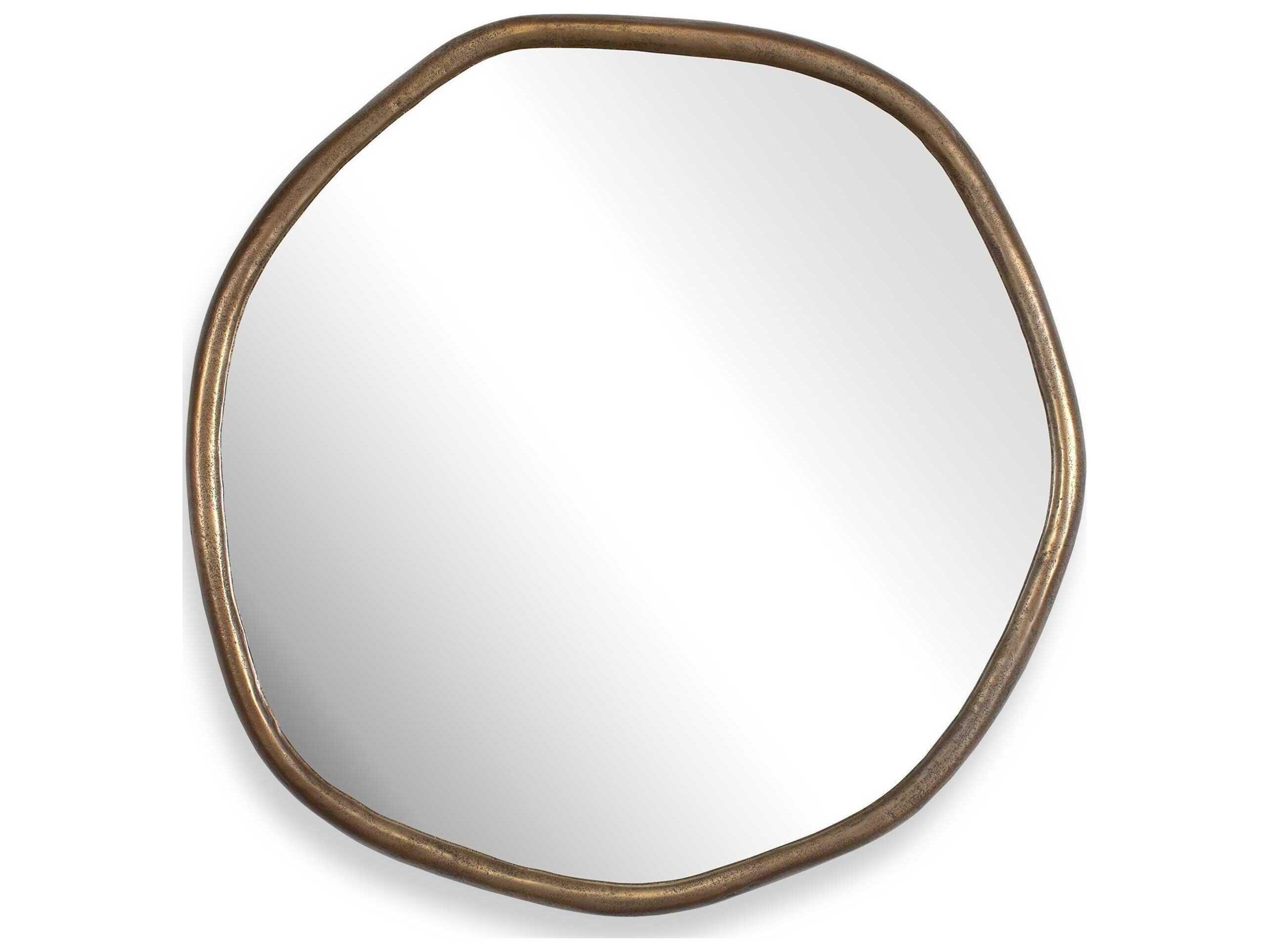 Uttermost Ambrose Antique Brass Round Wall Mirror