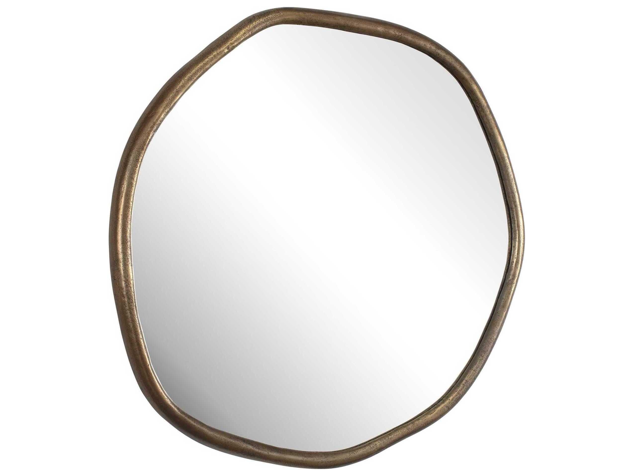 Uttermost Ambrose Antique Brass Round Wall Mirror