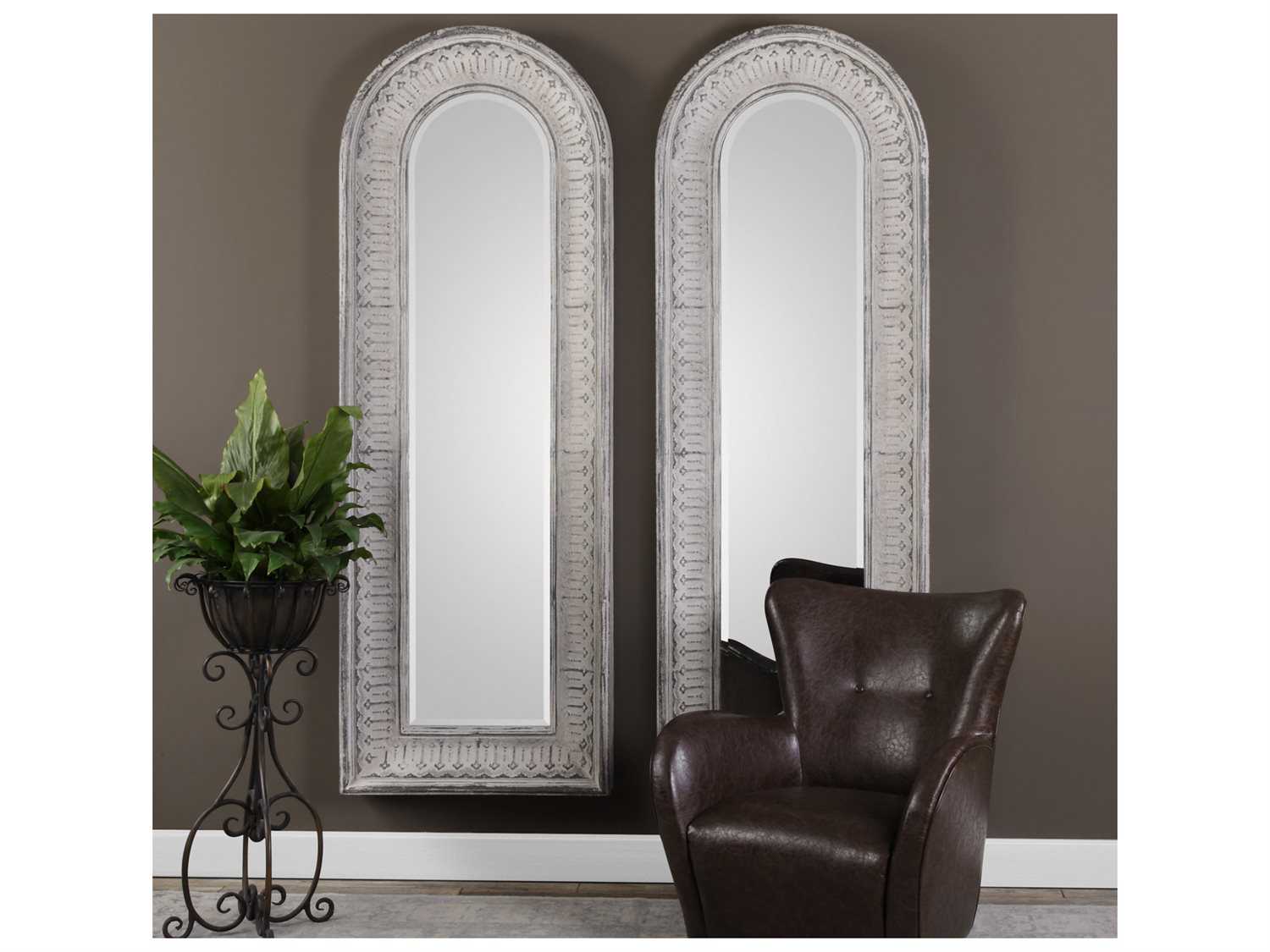 Uttermost Grace Feyock Argenton Aged Gray Arch Mirror