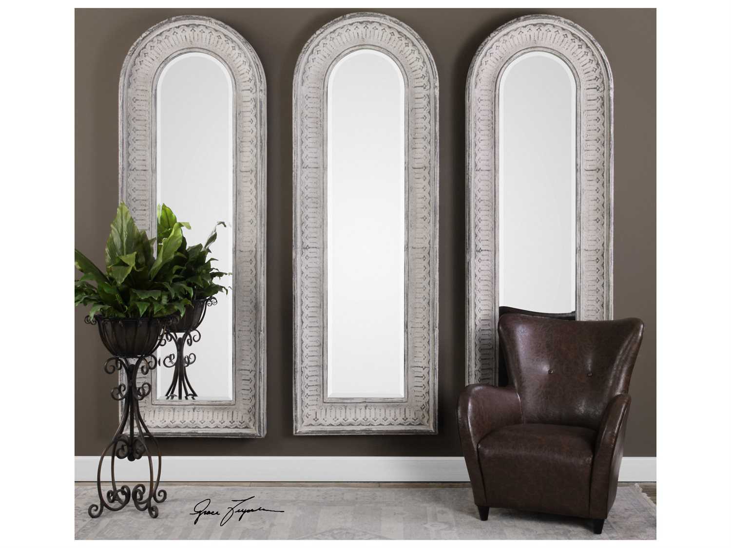 Uttermost Grace Feyock Argenton Aged Gray Arch Mirror