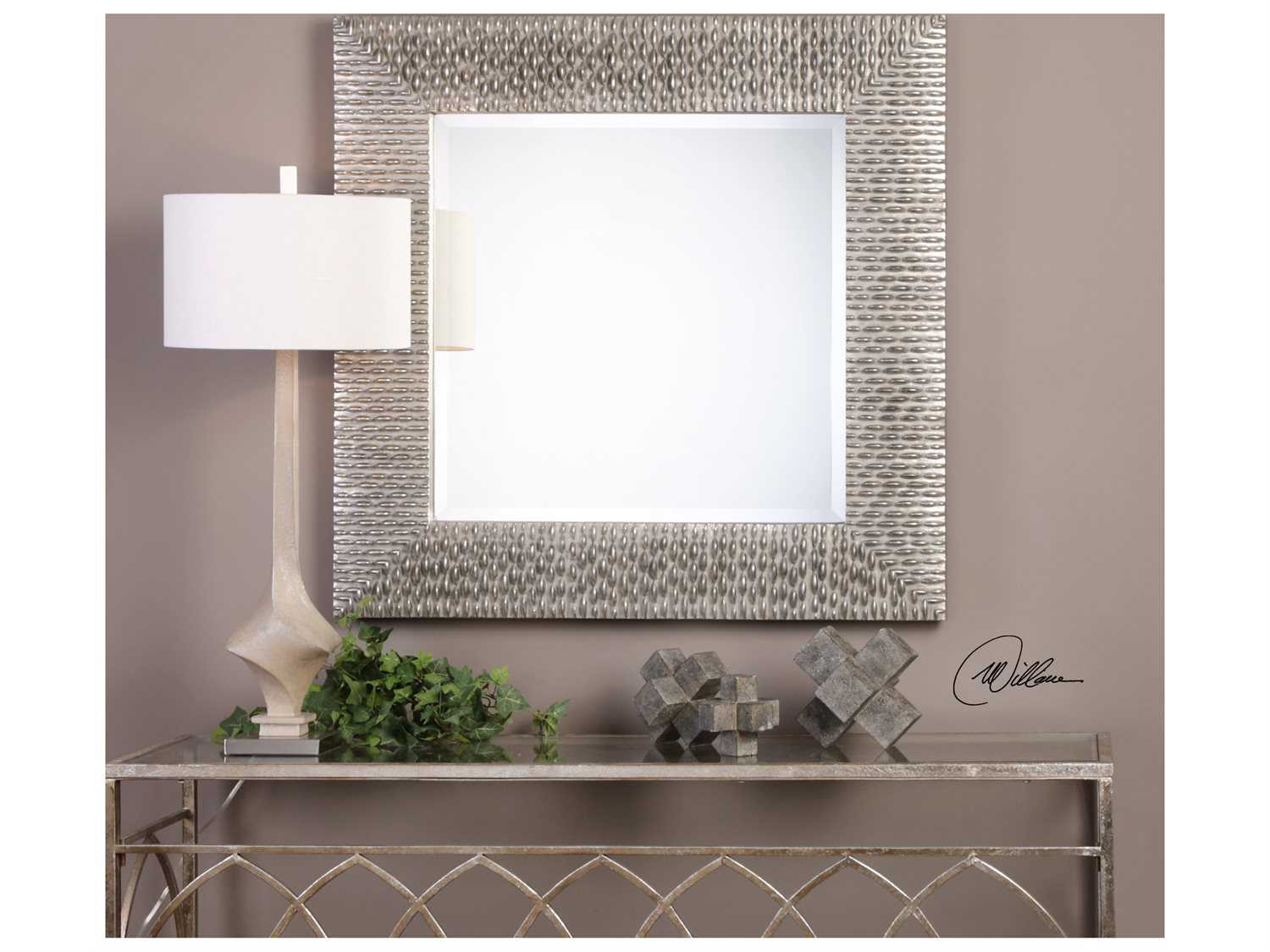 Uttermost Matthew Williams Cressida Distressed Silver Square Mirror