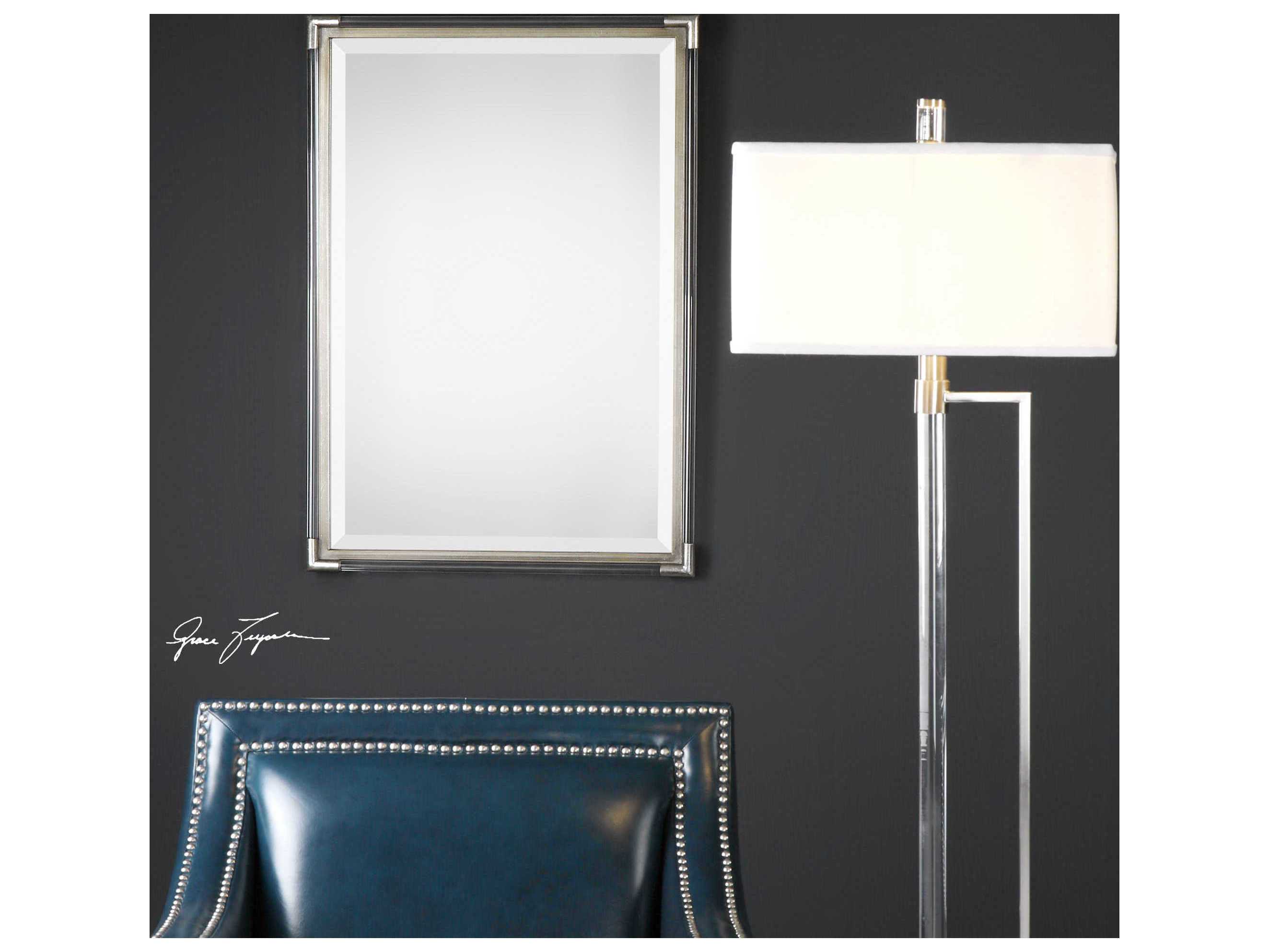 Uttermost Mackai Metallic Silver Rectangular Wall Mirror