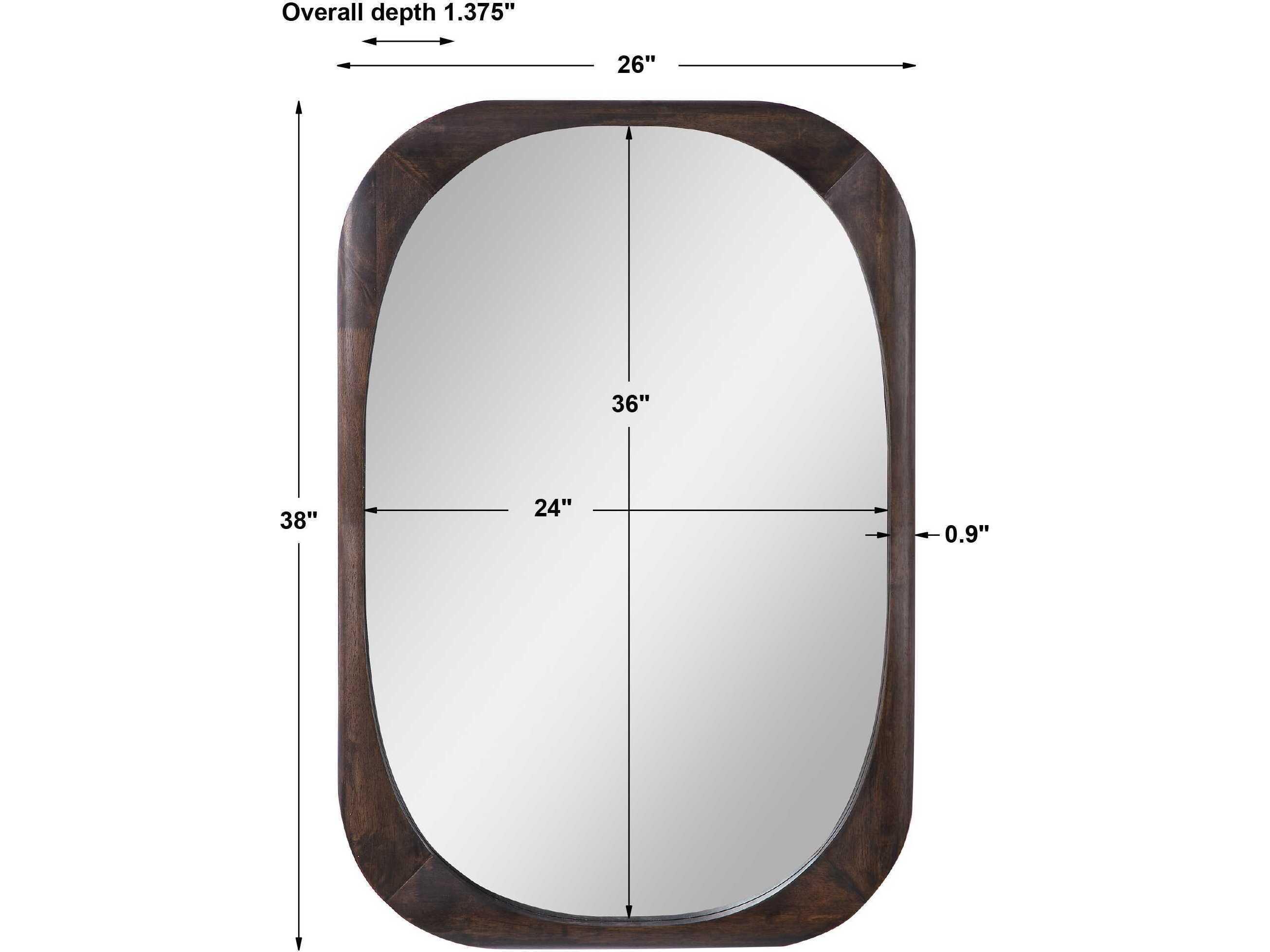 Uttermost Sheldon Dark Walnut Stain Wall Mirror