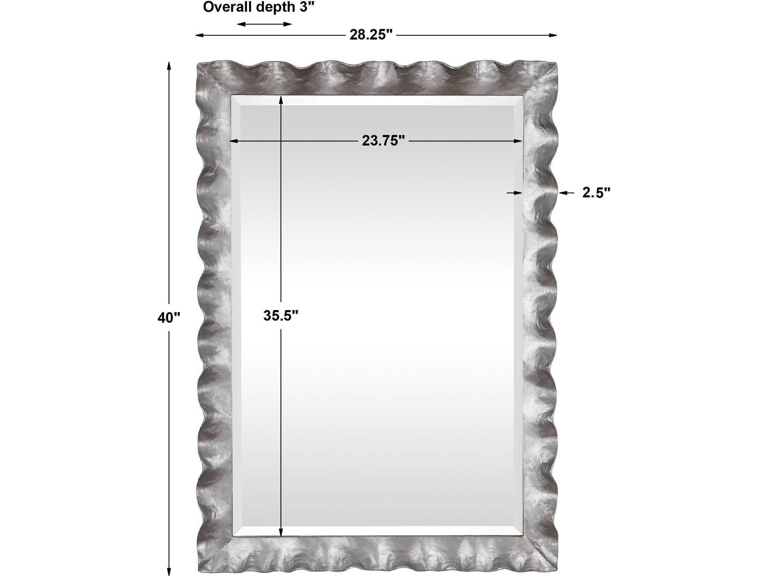 Uttermost Haya Silver Leaf Rectangular Wall Mirror