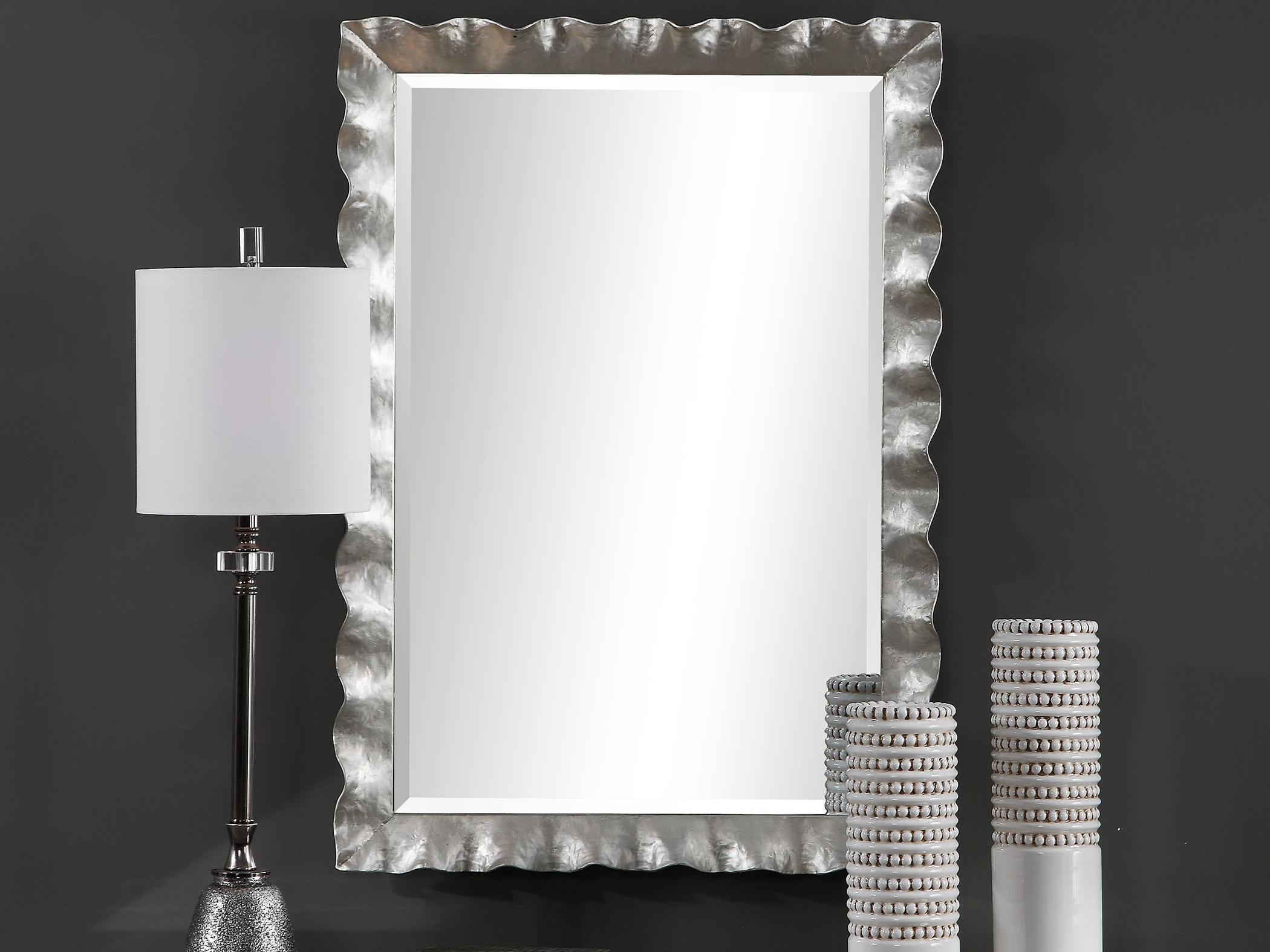 Uttermost Haya Silver Leaf Rectangular Wall Mirror