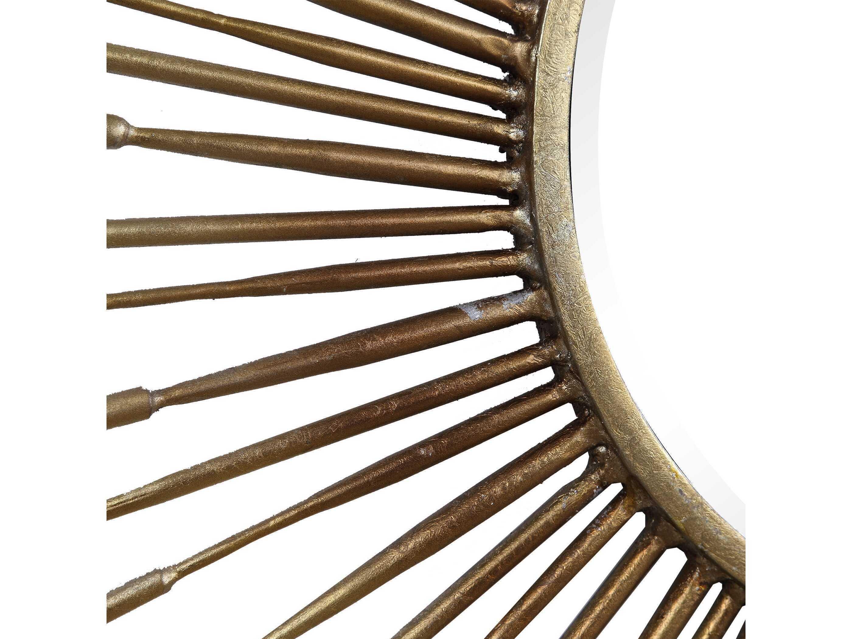 Uttermost Golden Antique Gold Leaf Sunburst Wall Mirror