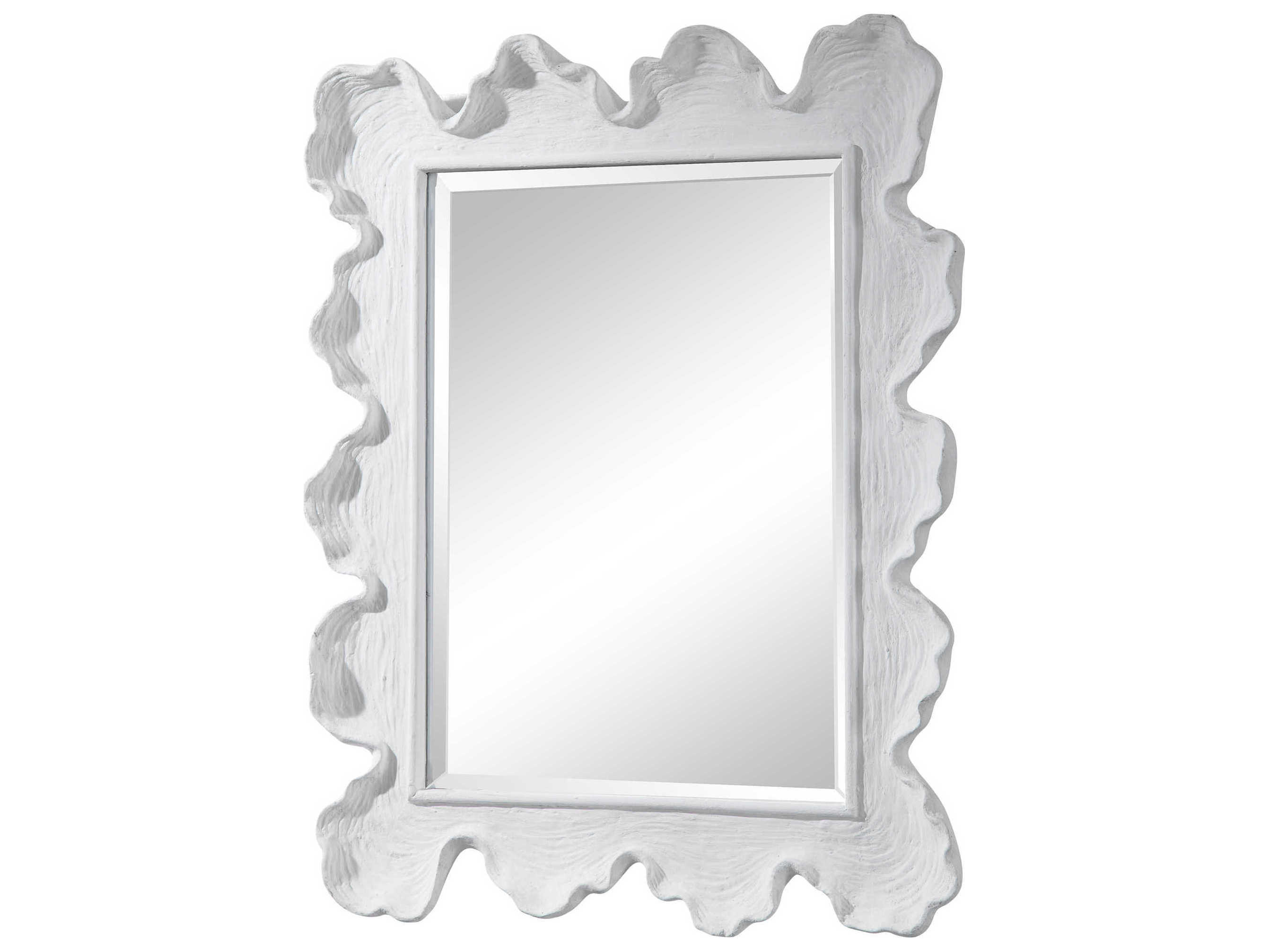 Uttermost Sea Matte White Rectangular Wall Mirror