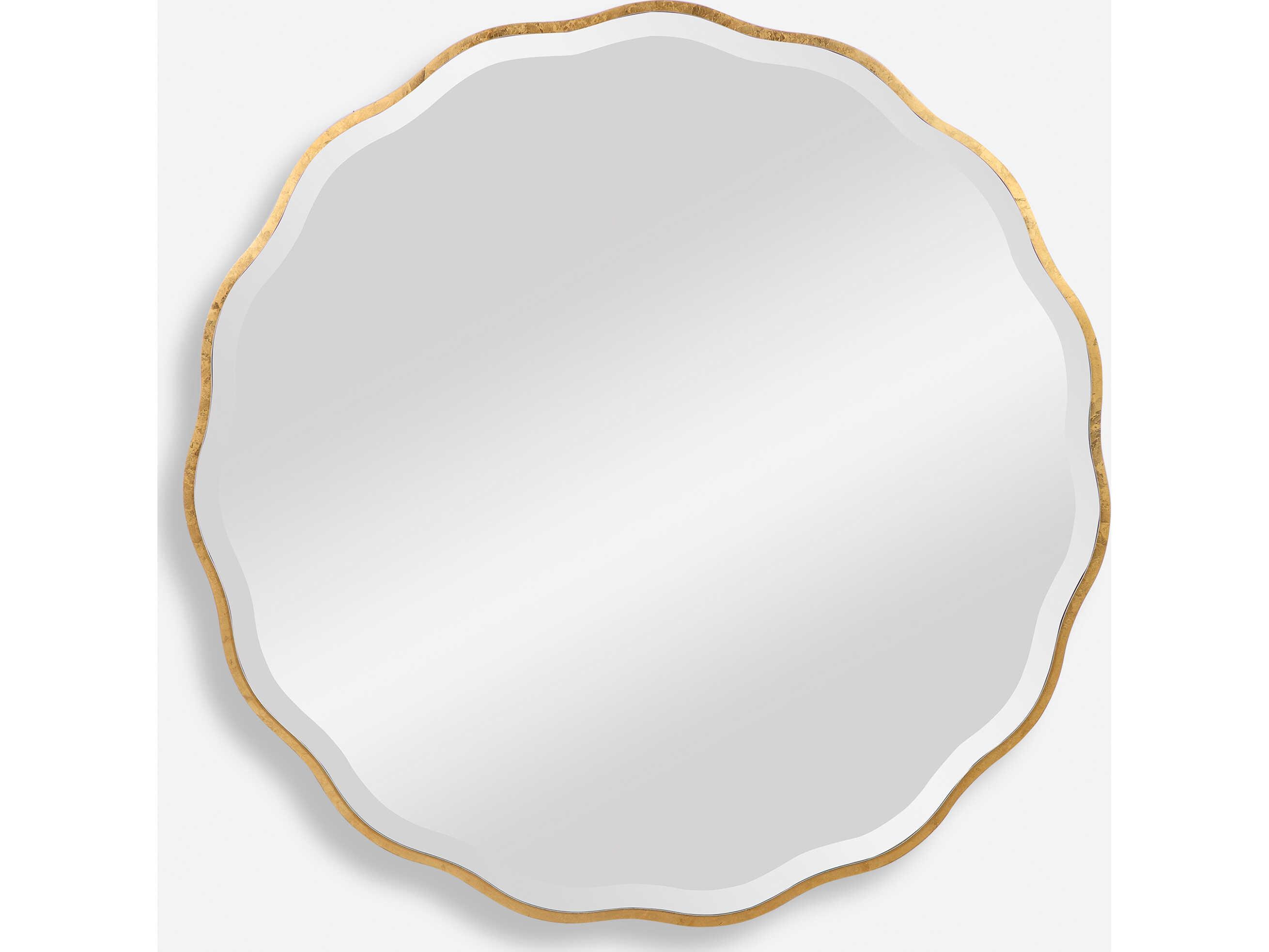Uttermost Aneta Aged Gold Round Wall Mirror