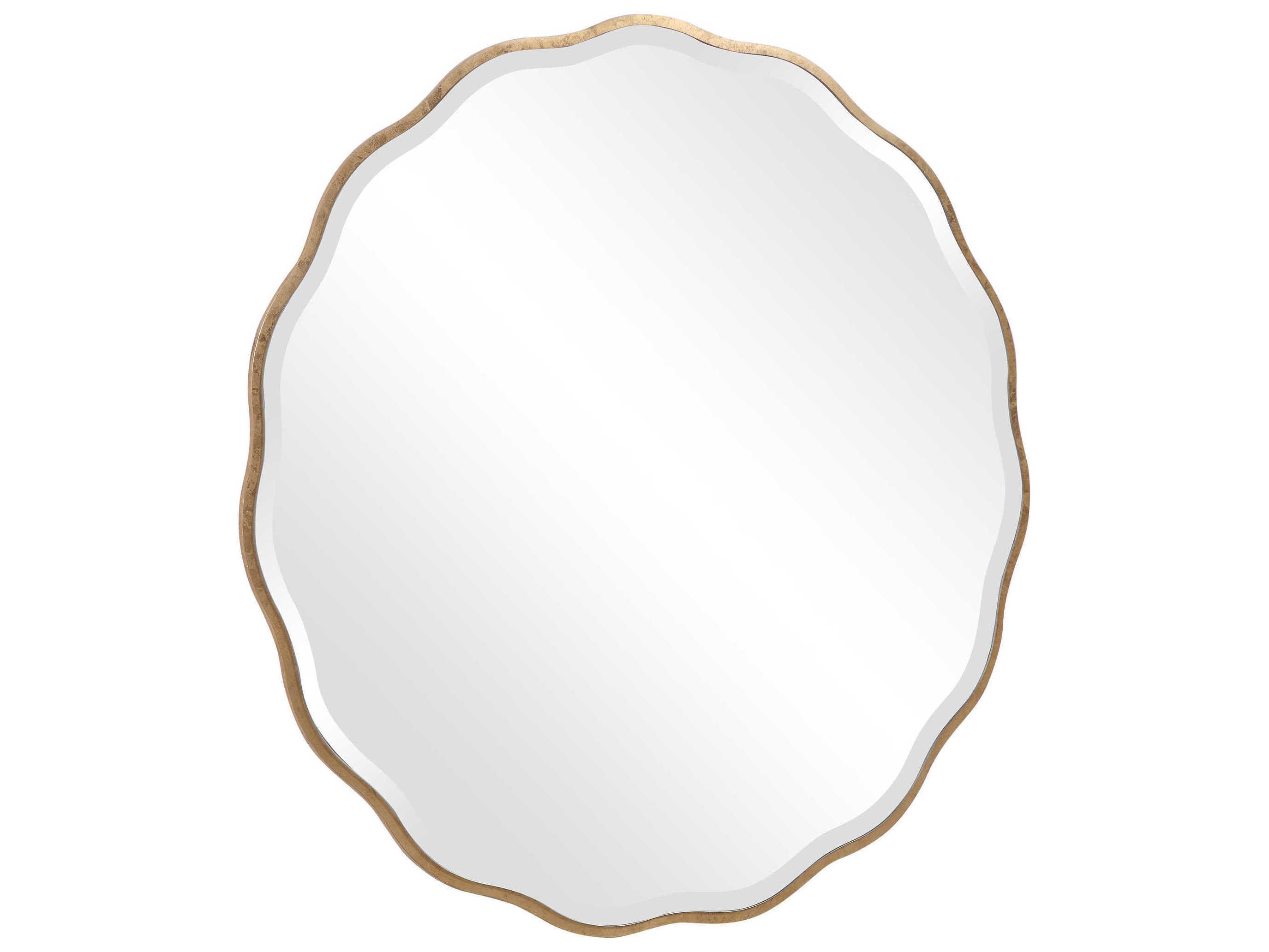 Uttermost Aneta Aged Gold Round Wall Mirror
