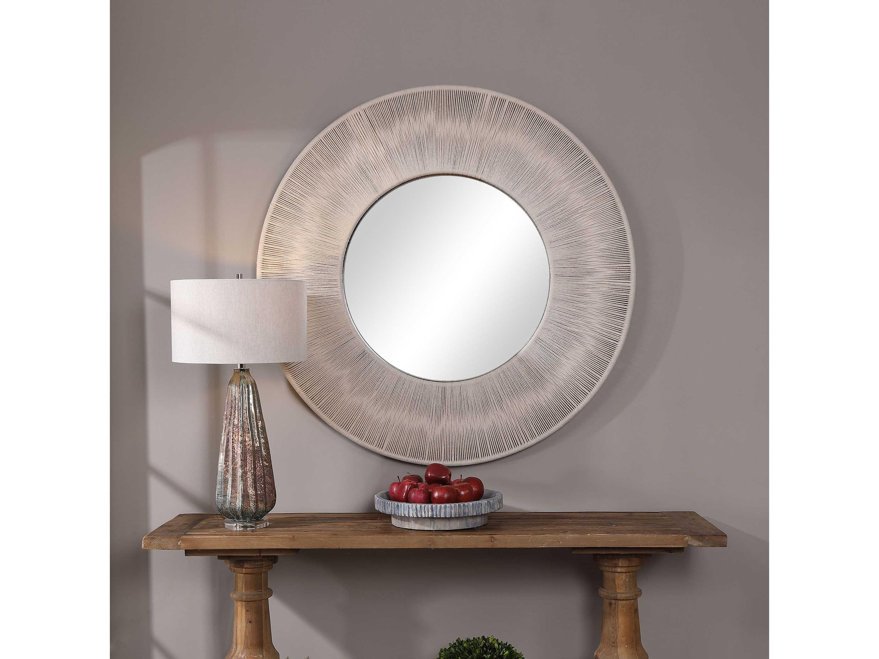 Uttermost Sailor Knot Neutral Beige Round Wall Mirror
