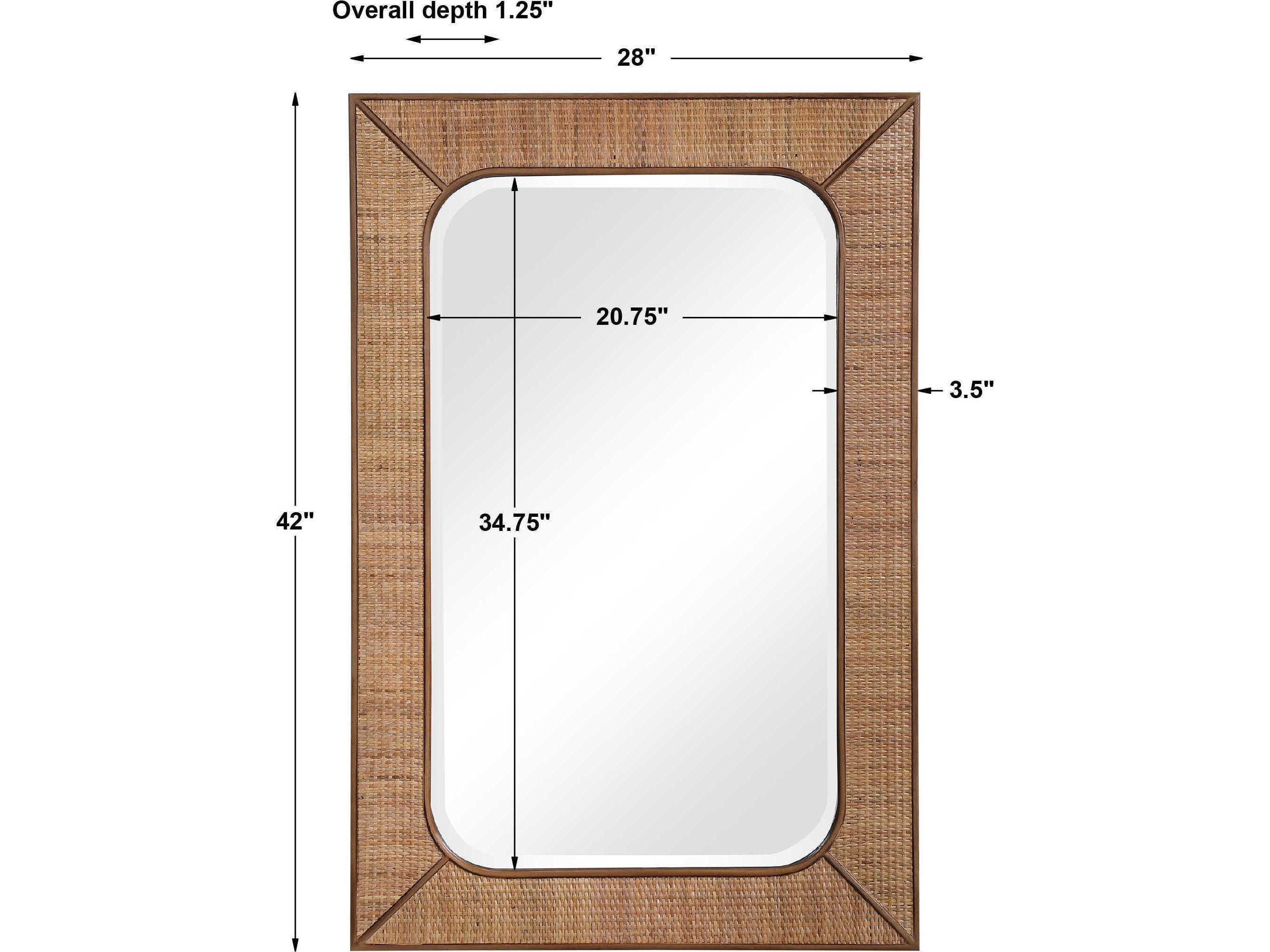 Uttermost Tahiti Warm Maple Stain Rectangular Wall Mirror